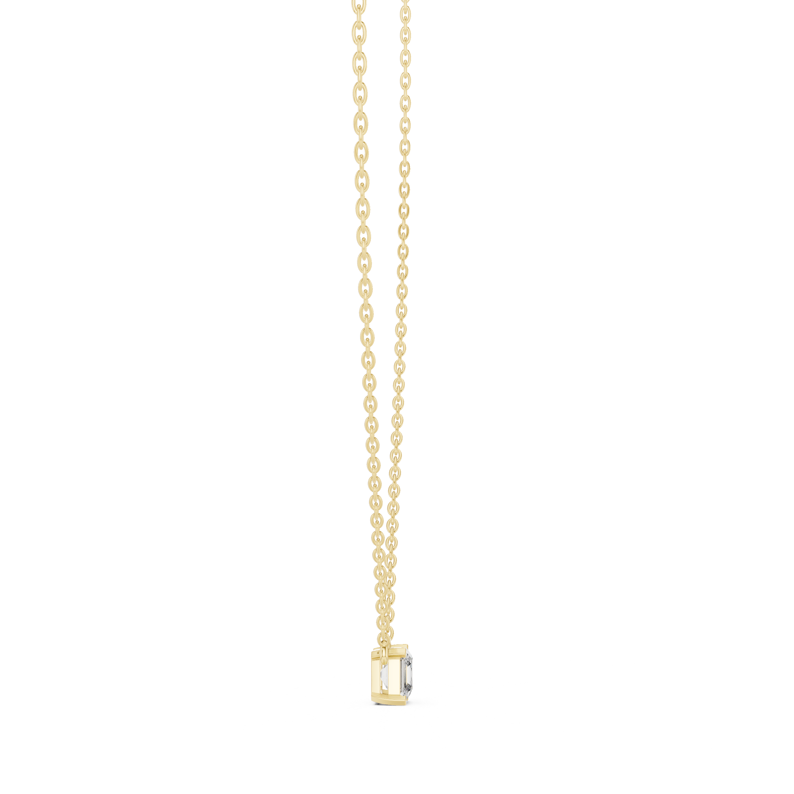Square Collet Solitaire Diamond Pendant in Yellow Gold - VYKA Diamonds
