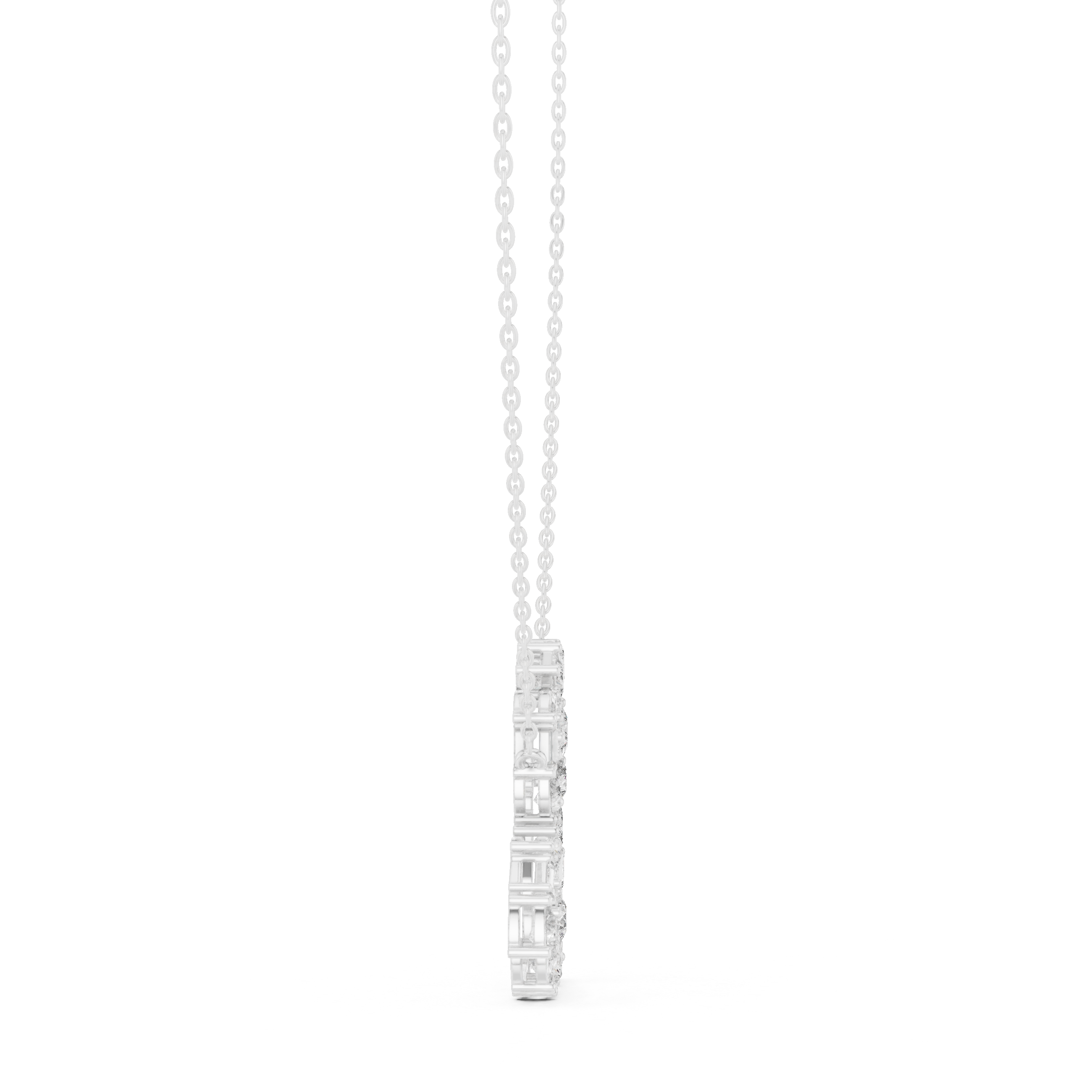 تعليقة الباغيت ألماسية المفتوحة على شكل قلب in White Gold - VYKA Diamonds