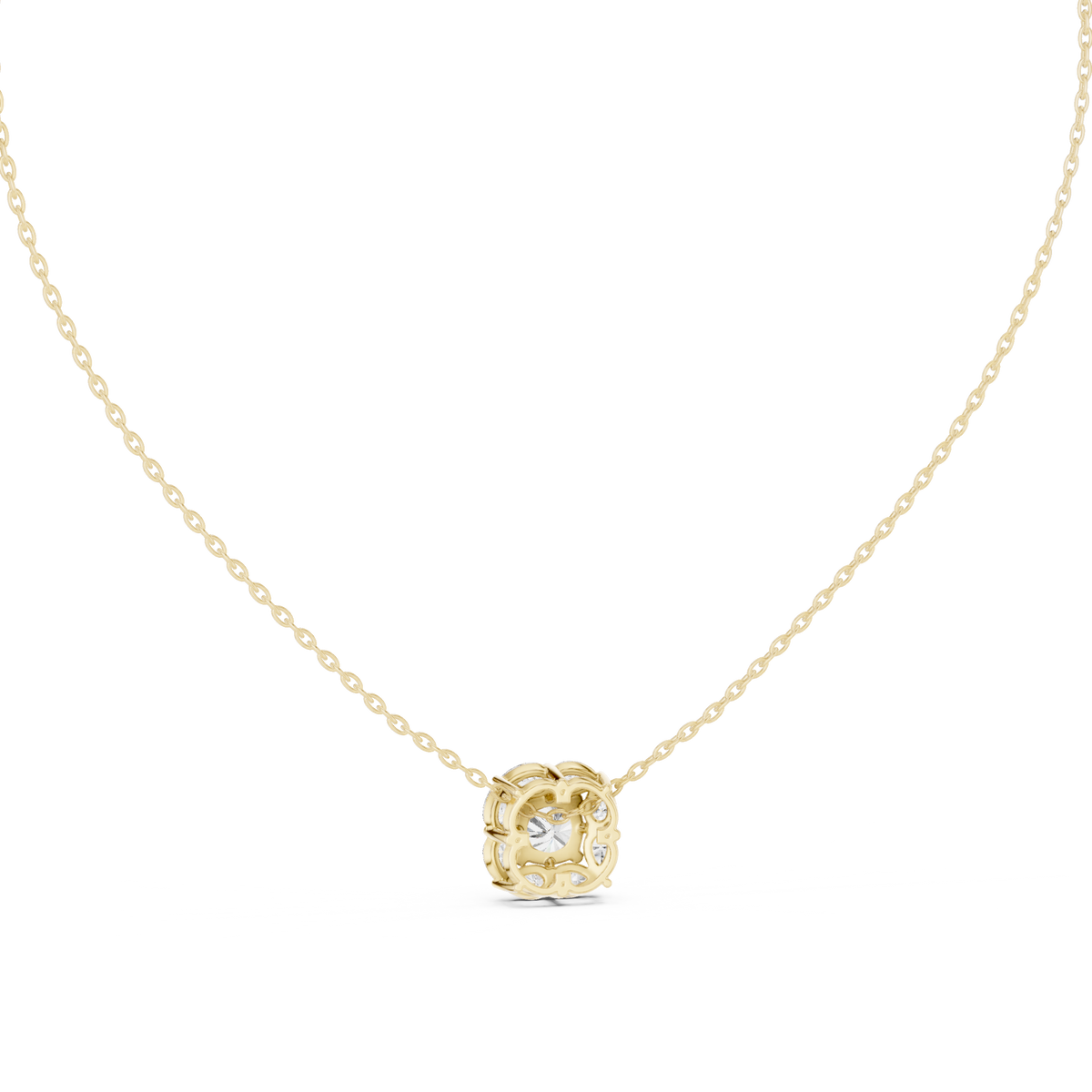 Cushion Cut Pear Halo Diamond Necklace