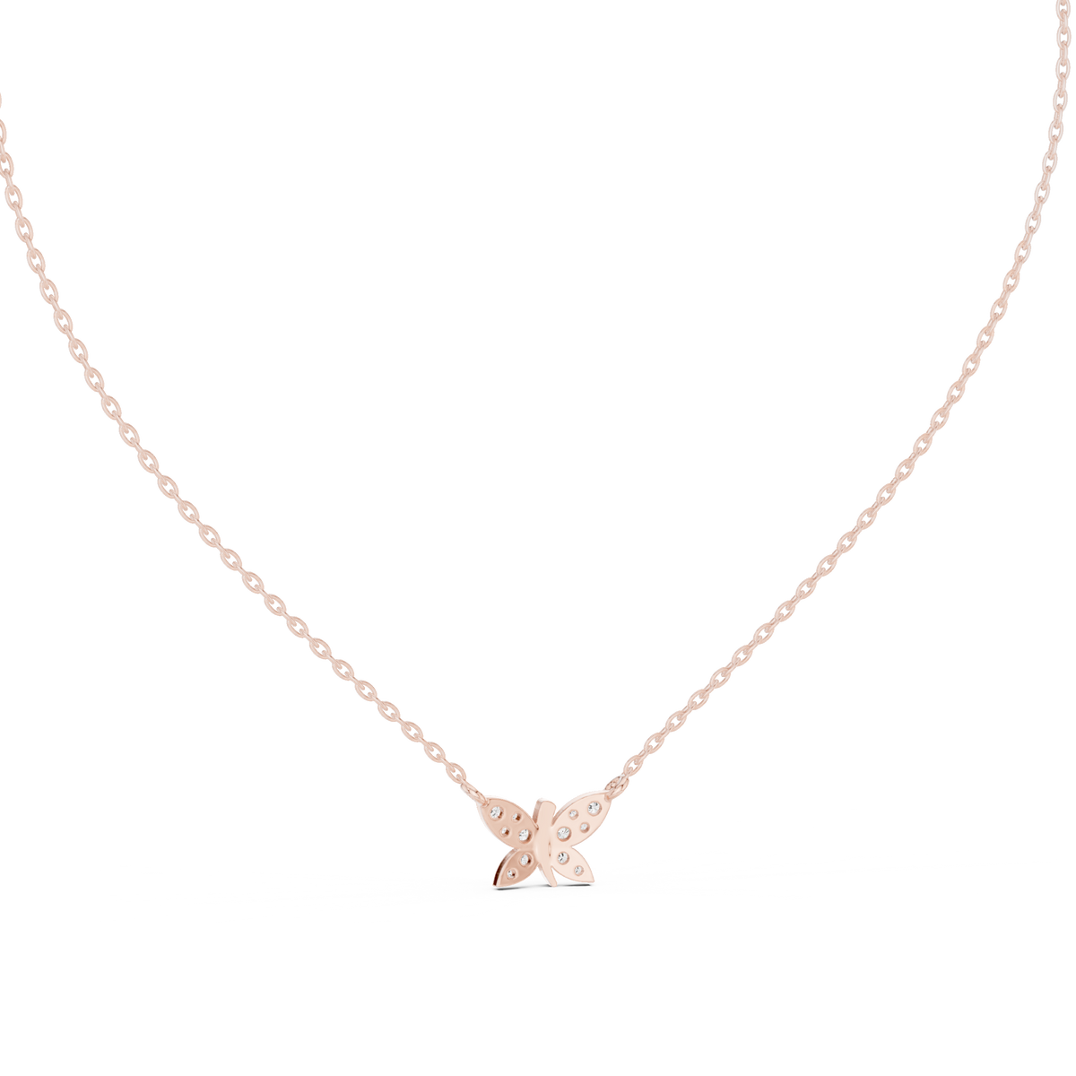 Pave Butterfly Diamond Necklace