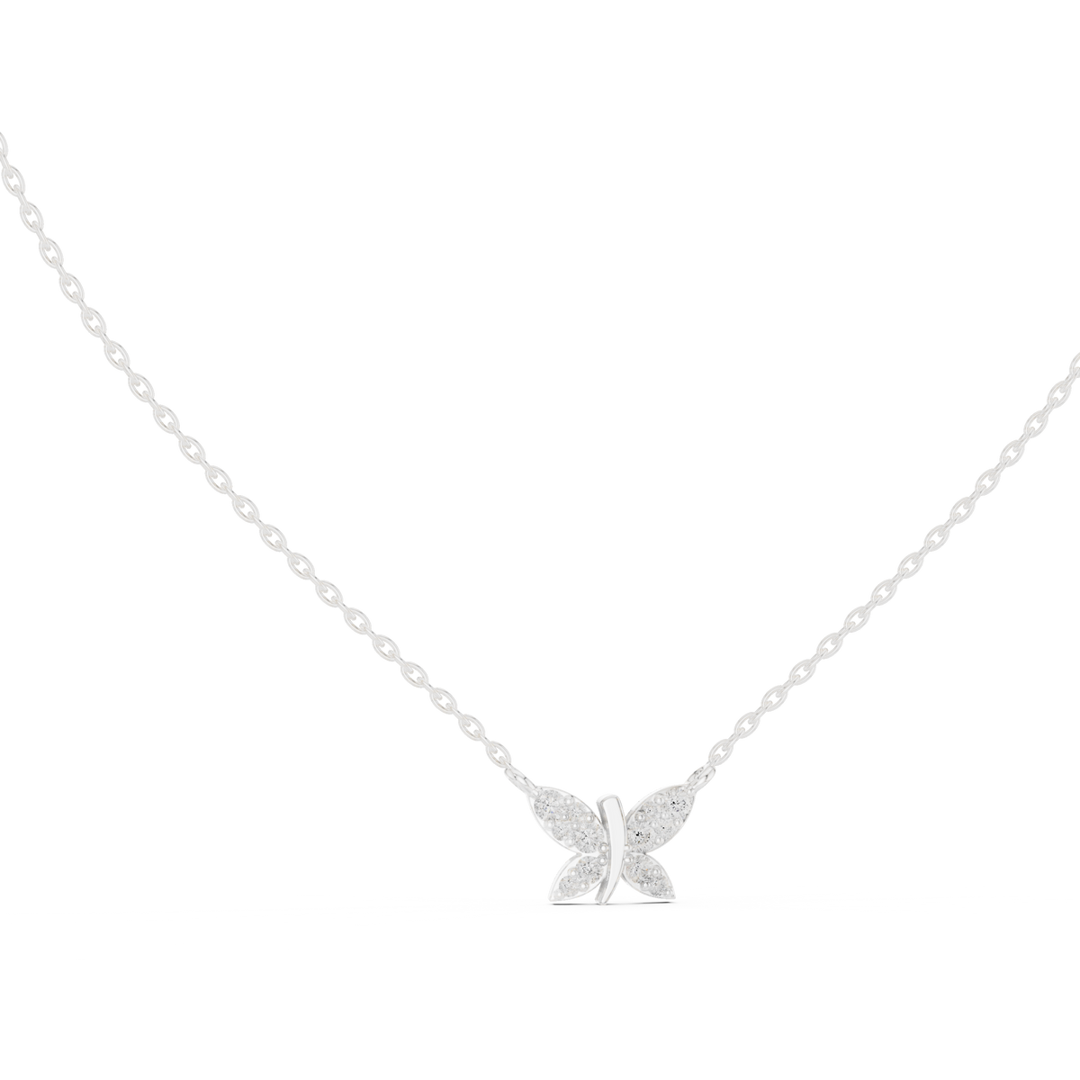 Pave Butterfly Diamond Necklace