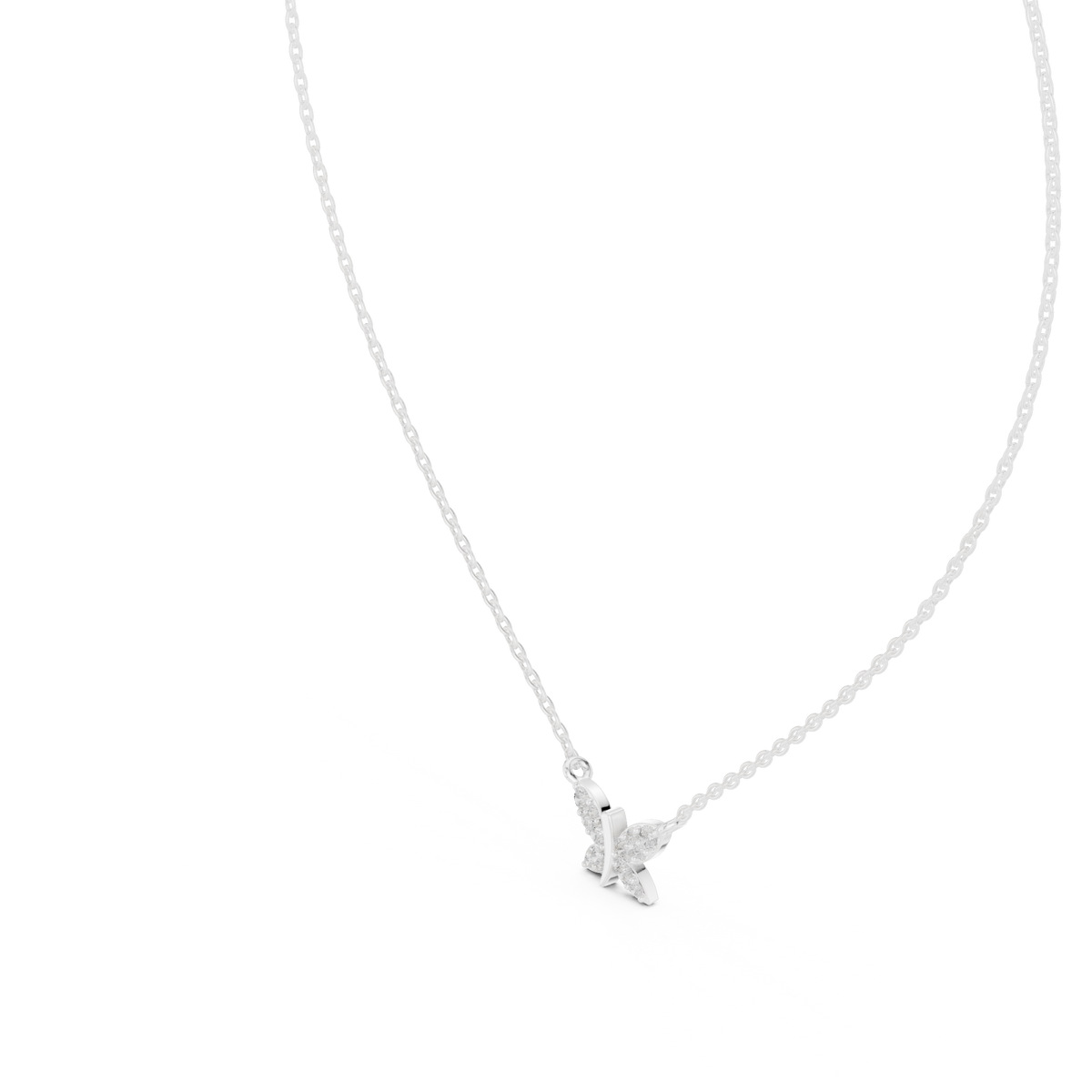 Pave Butterfly Diamond Necklace