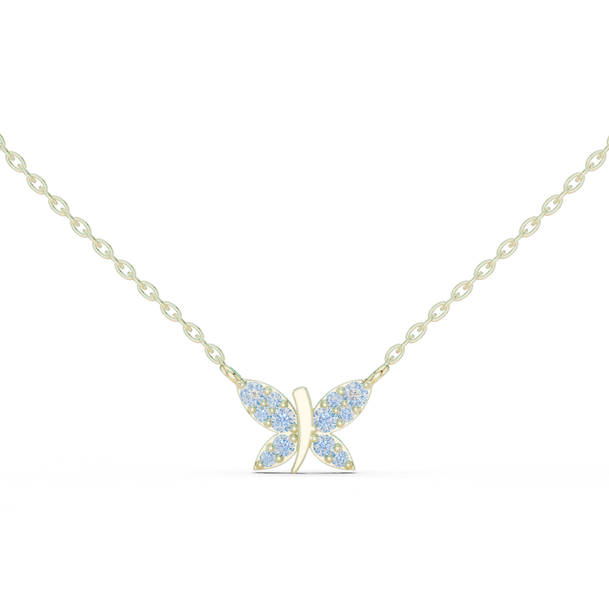 Pave Butterfly Diamond Necklace