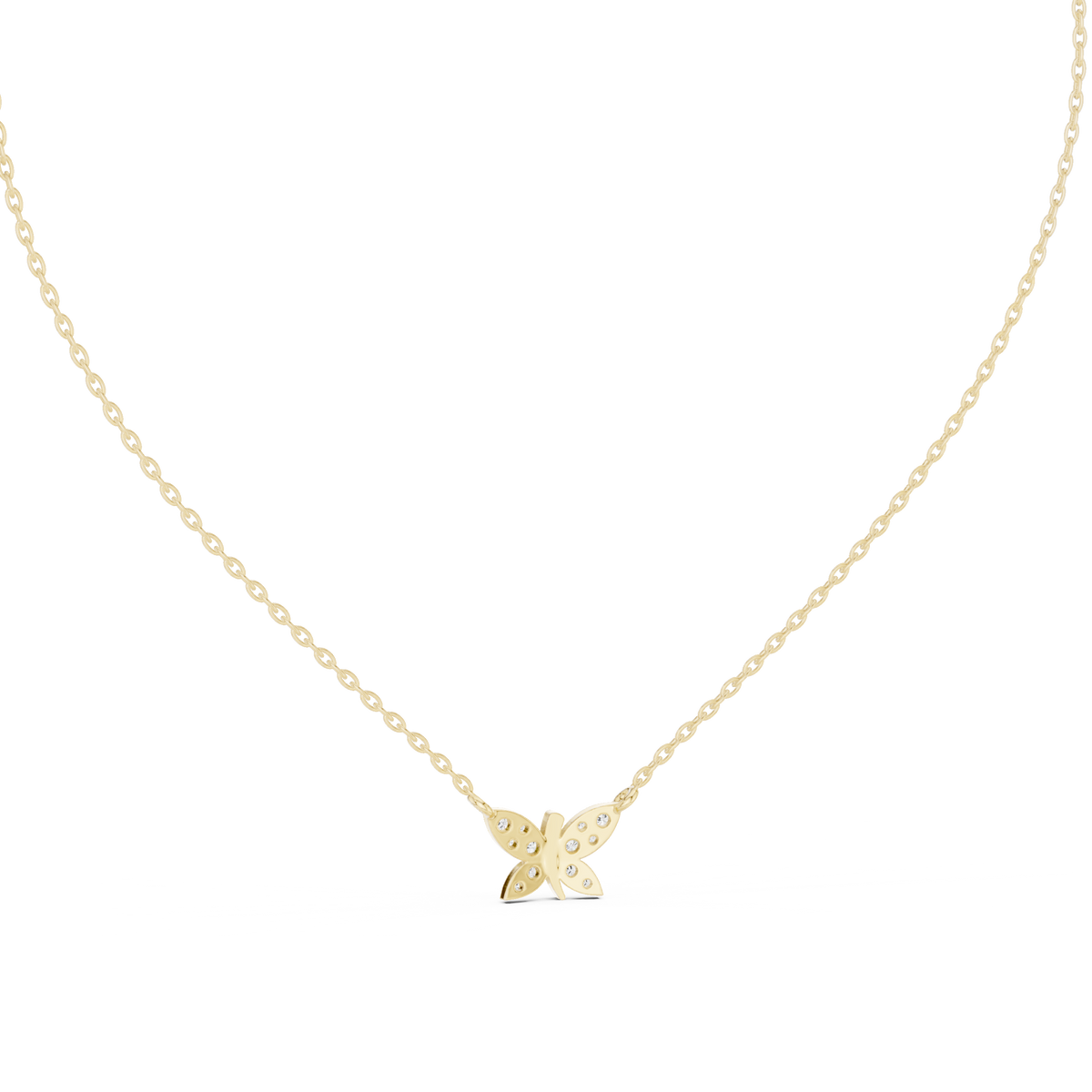 Pave Butterfly Diamond Necklace