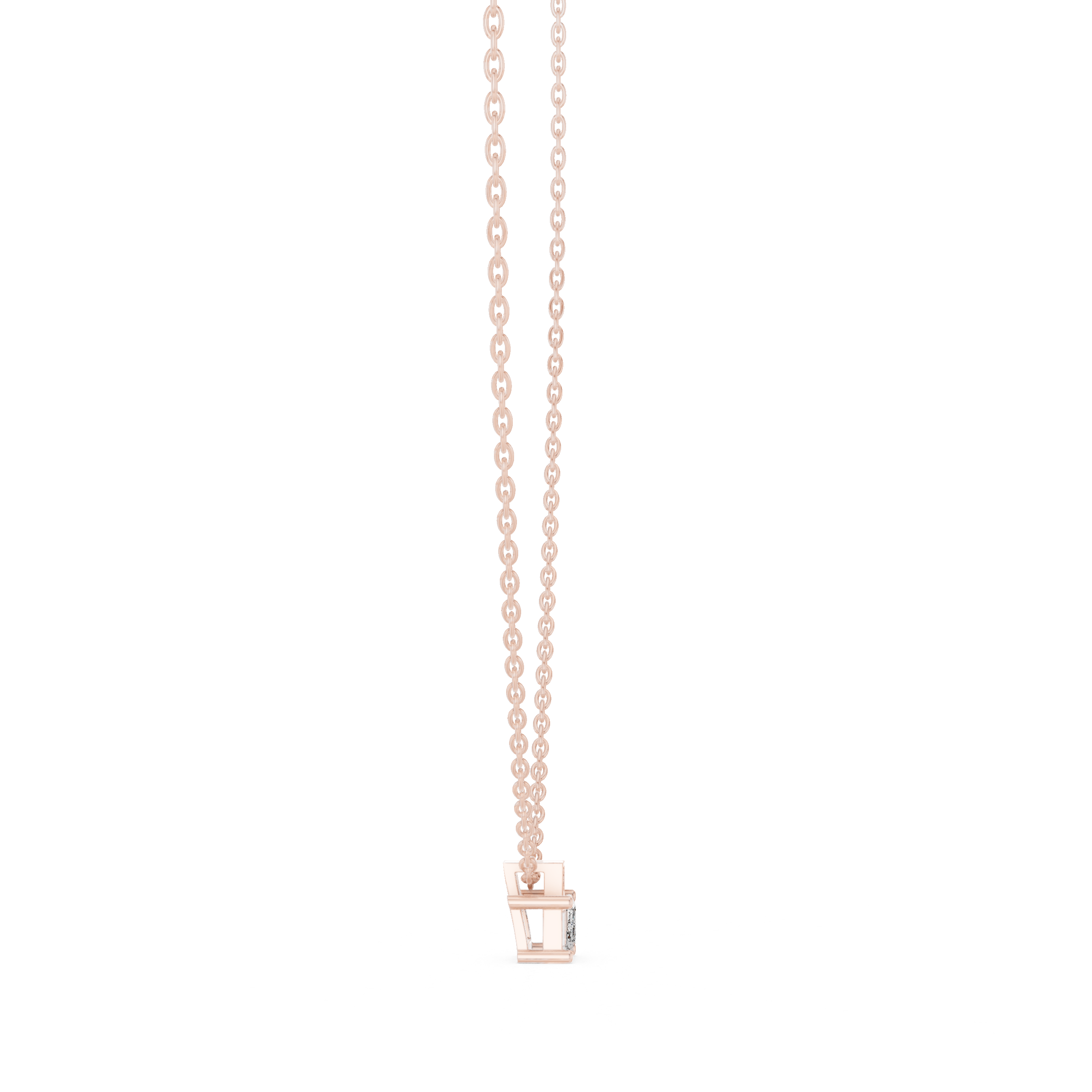 تعليقة ألماس سوليتير صغيرة بقطع الزمرد in Rose Gold - VYKA Diamonds