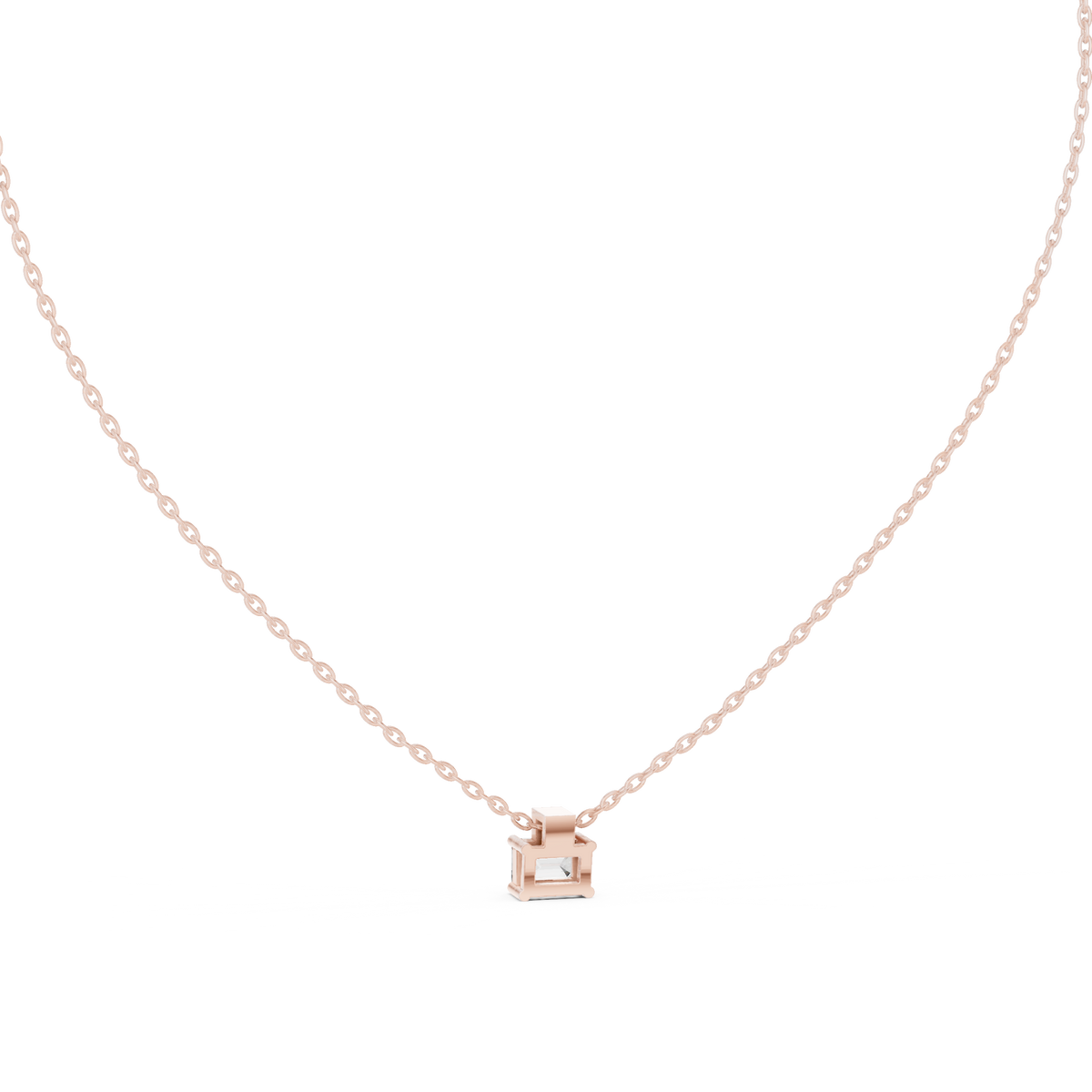 Petite Emerald-Cut Solitaire Diamond Pendant