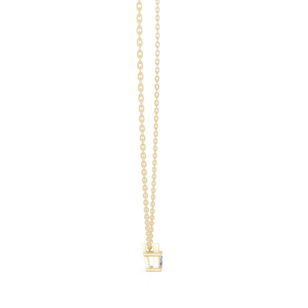 Petite Emerald-Cut Solitaire Diamond Pendant
