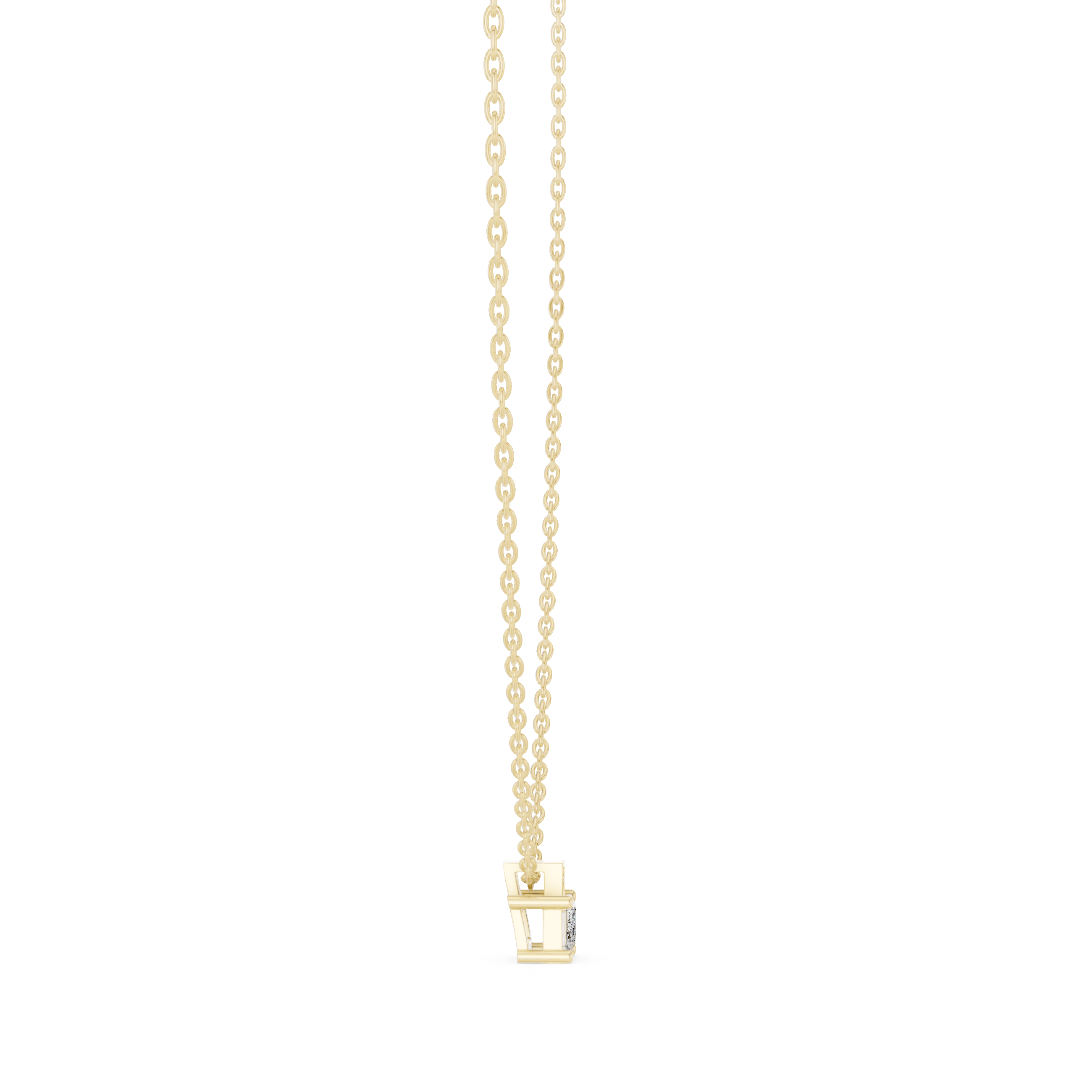 تعليقة ألماس سوليتير صغيرة بقطع الزمرد in Yellow Gold - VYKA Diamonds