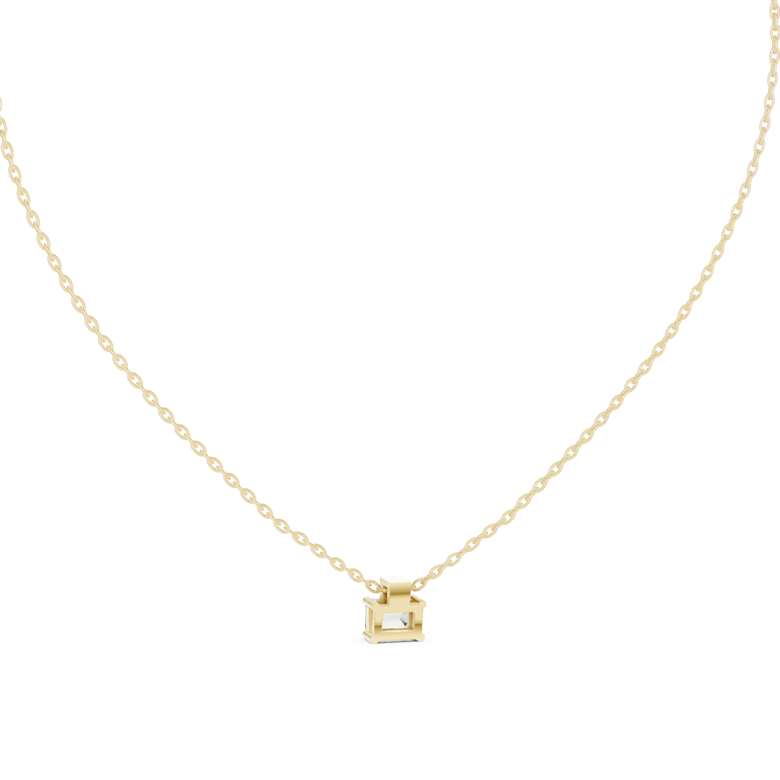 تعليقة ألماس سوليتير صغيرة بقطع الزمرد in Yellow Gold - VYKA Diamonds