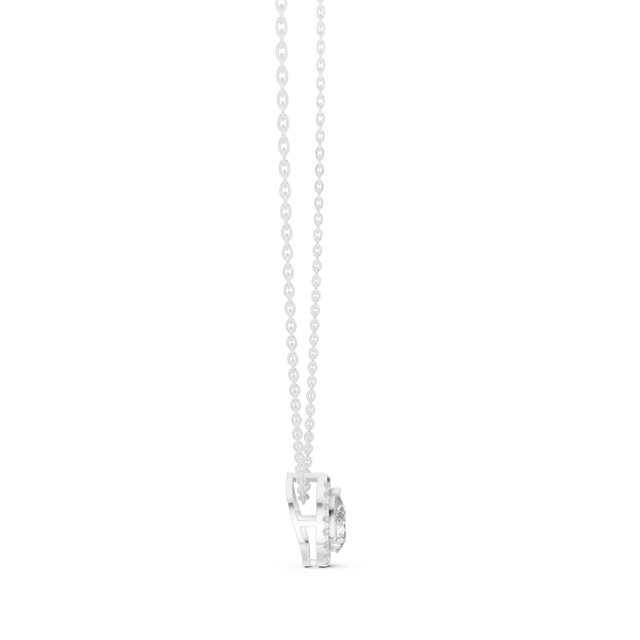 Teardrop Bezel Diamond Pendant in White Gold - VYKA Diamonds