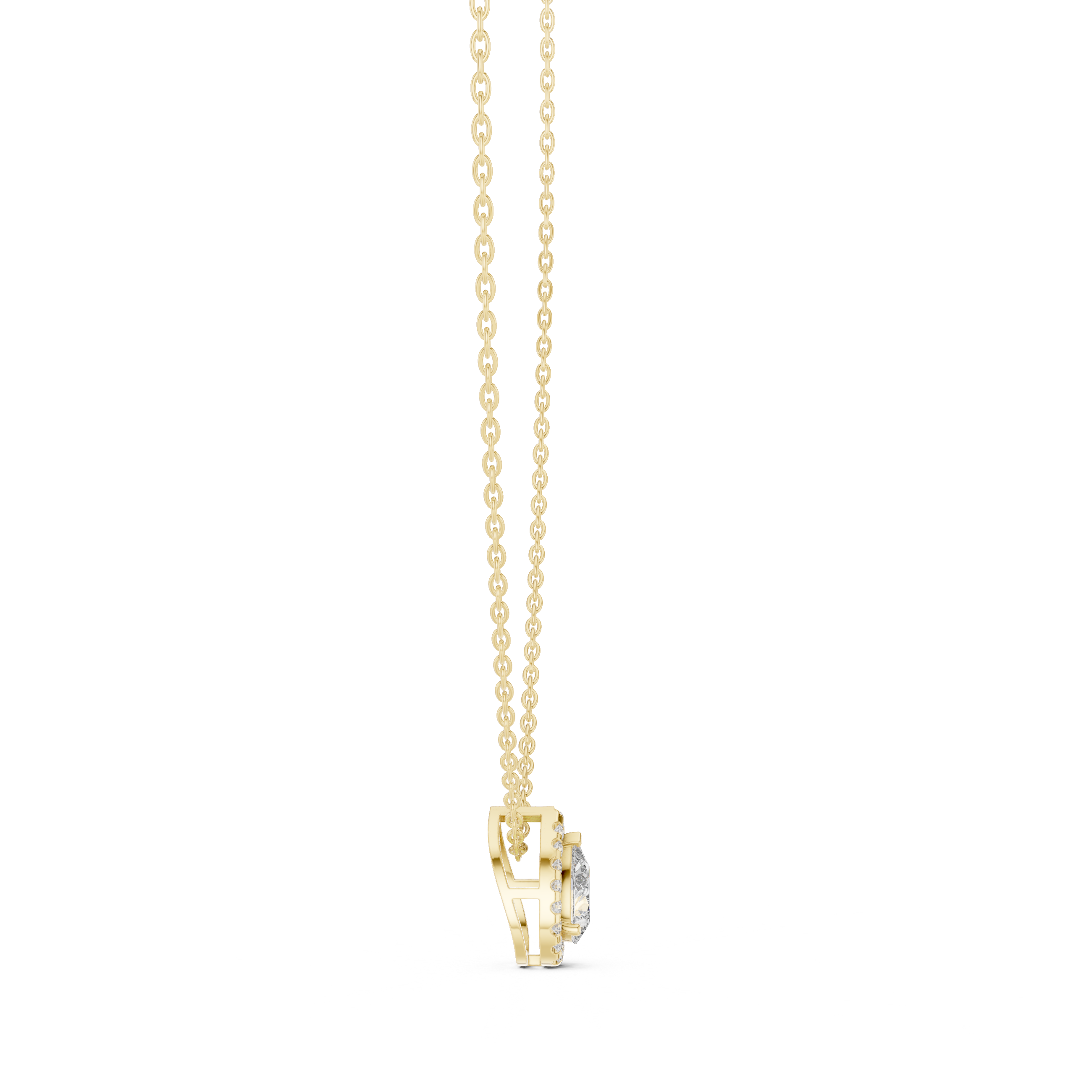 Teardrop Bezel Diamond Pendant in Yellow Gold - VYKA Diamonds