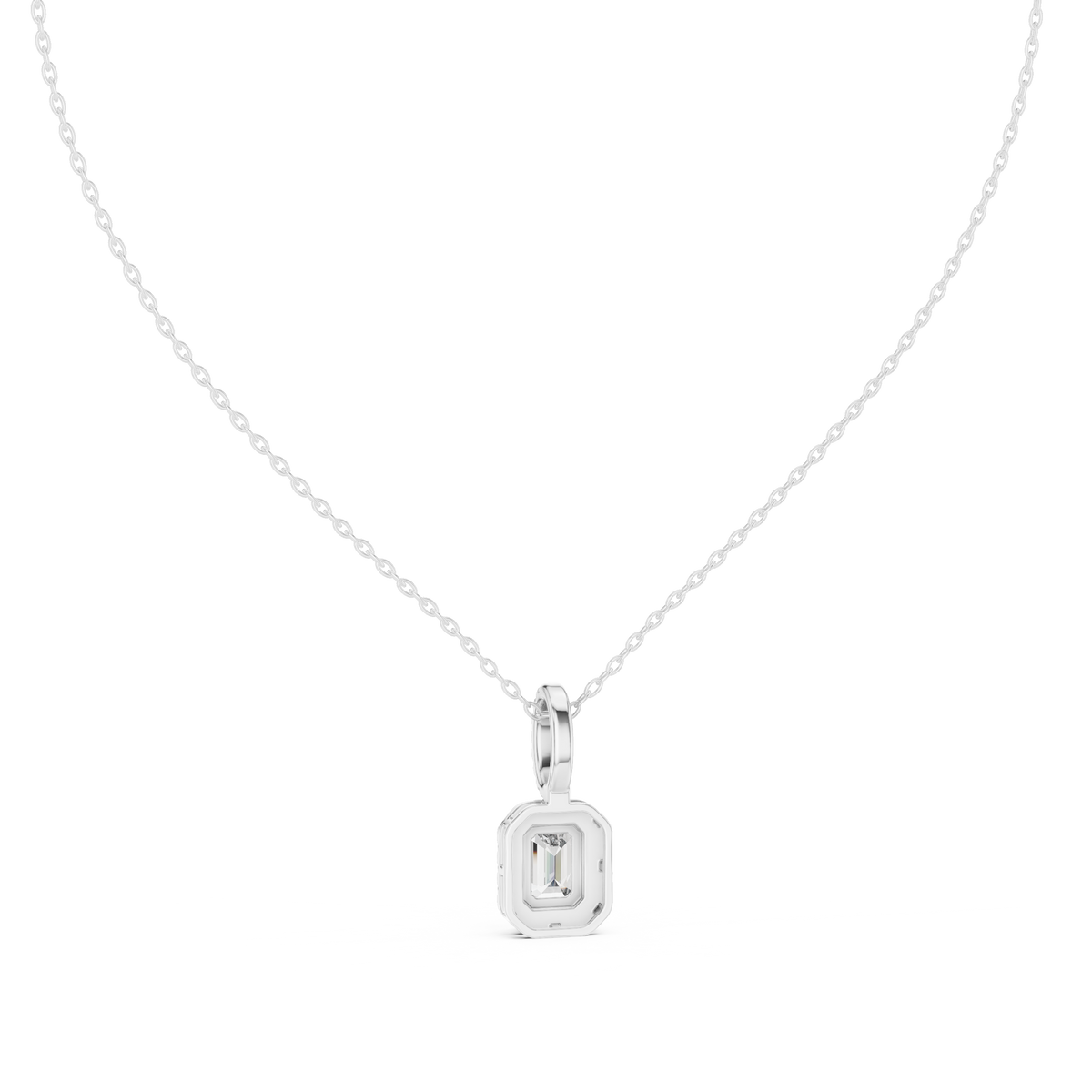دلّاية ألماس إمرلد بهالة in White Gold - VYKA Diamonds