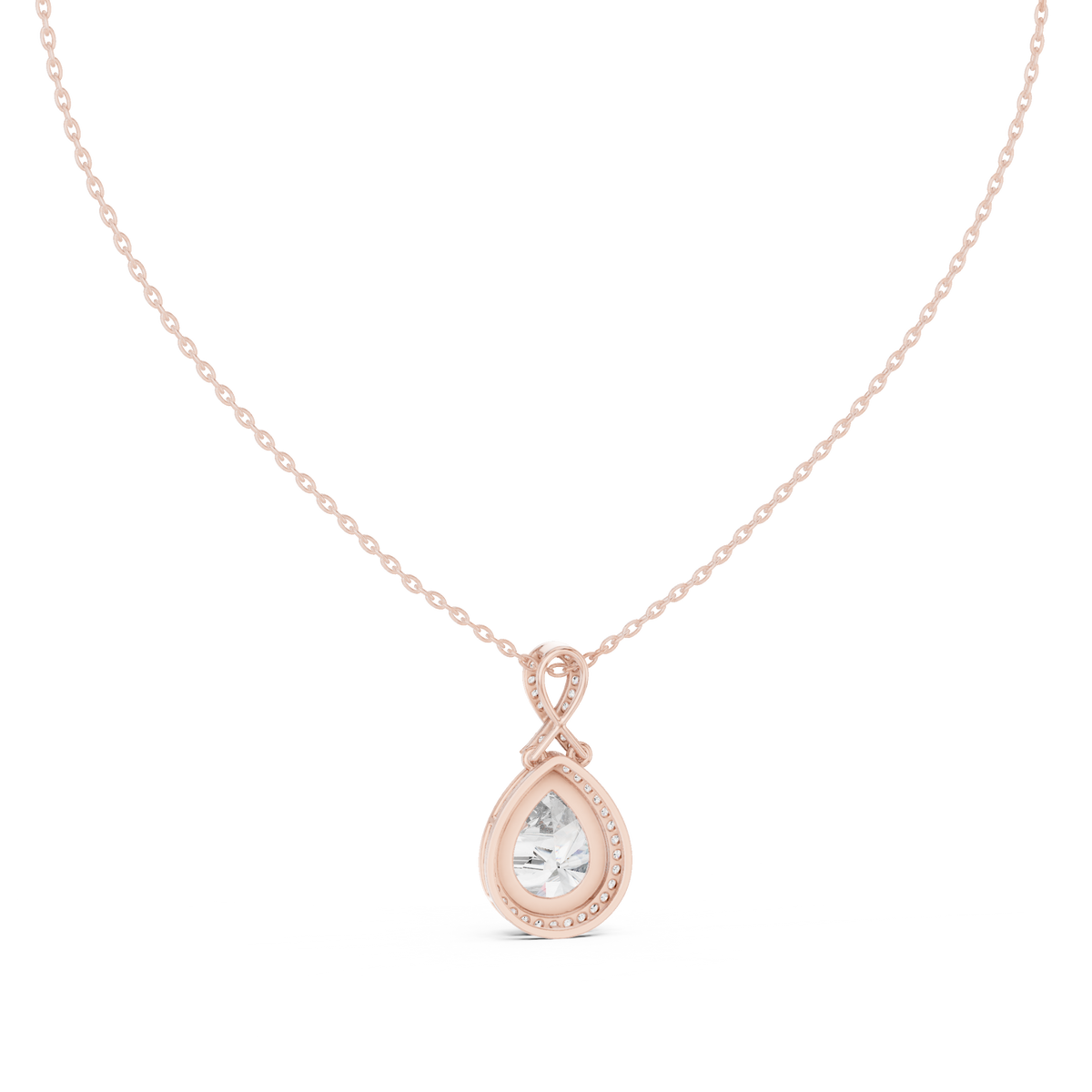 Infinity Bail Pear Diamond Pendant