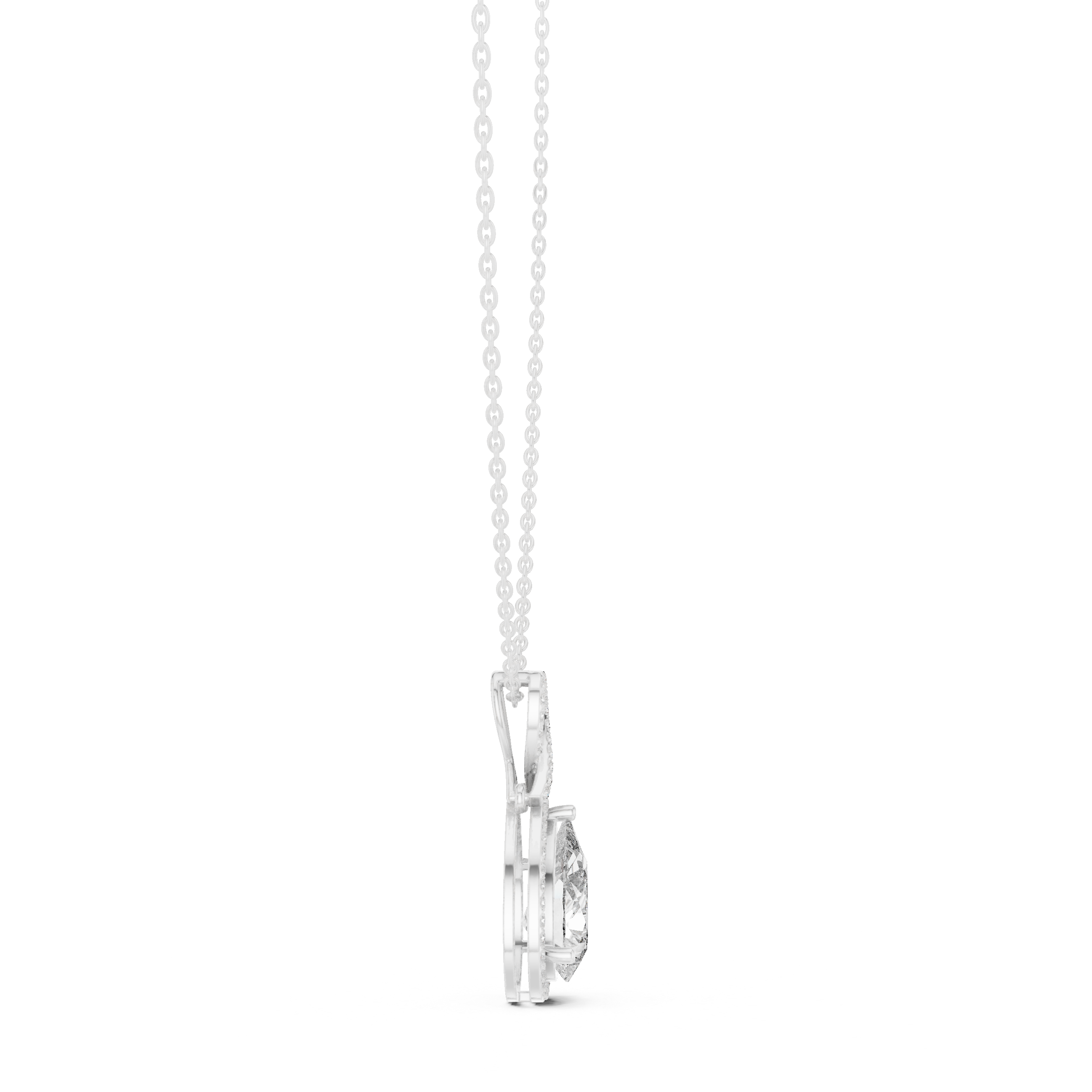 Infinity Bail Pear Diamond Pendant in White Gold - VYKA Diamonds