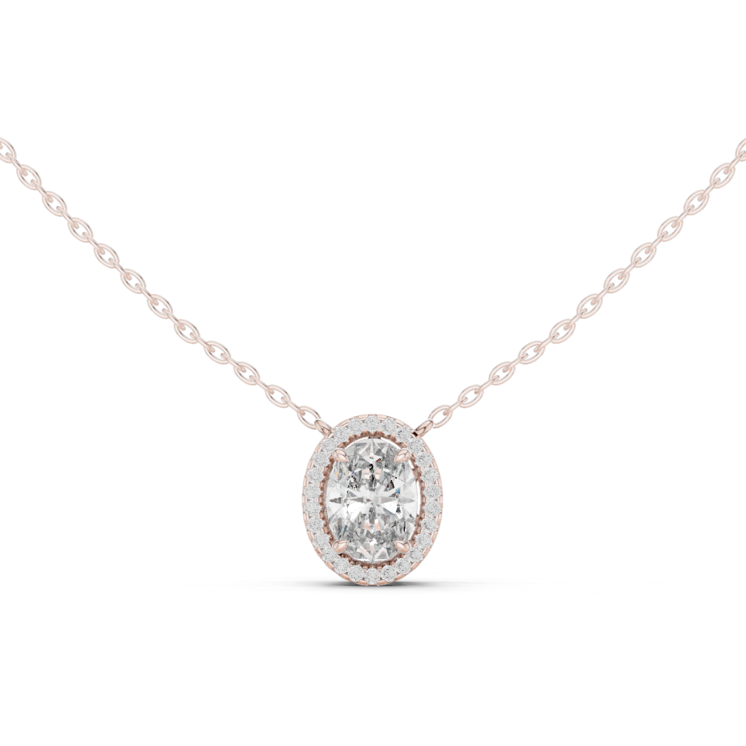 Filigree Wheel Bezel Diamond Pendant in Rose Gold - VYKA Diamonds