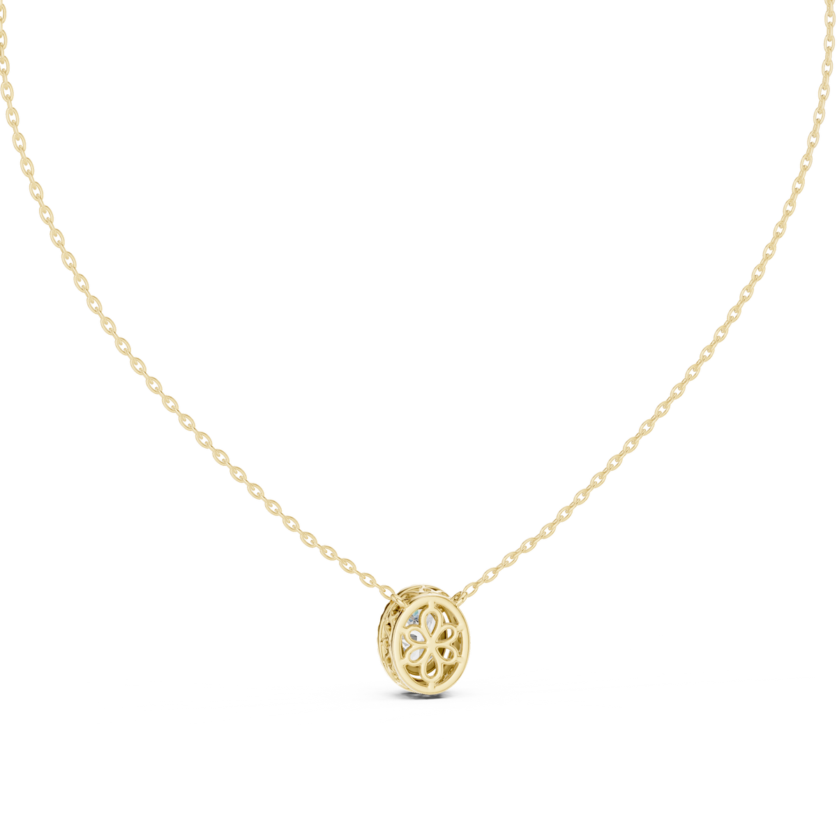 Filigree Wheel Bezel Diamond Pendant