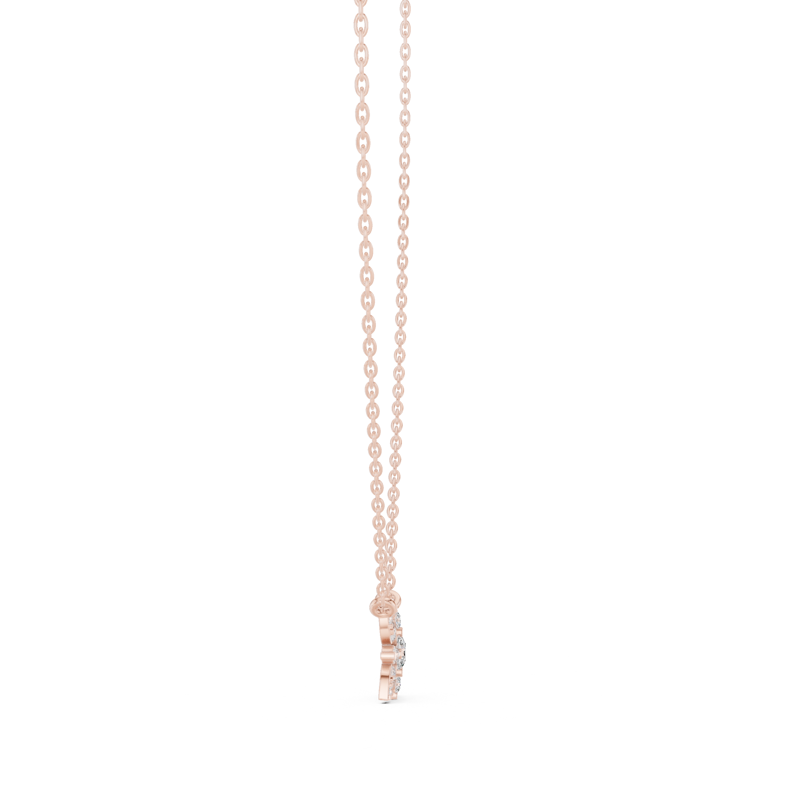 Marquise Fan Spray Diamond Pendant in Rose Gold - VYKA Diamonds