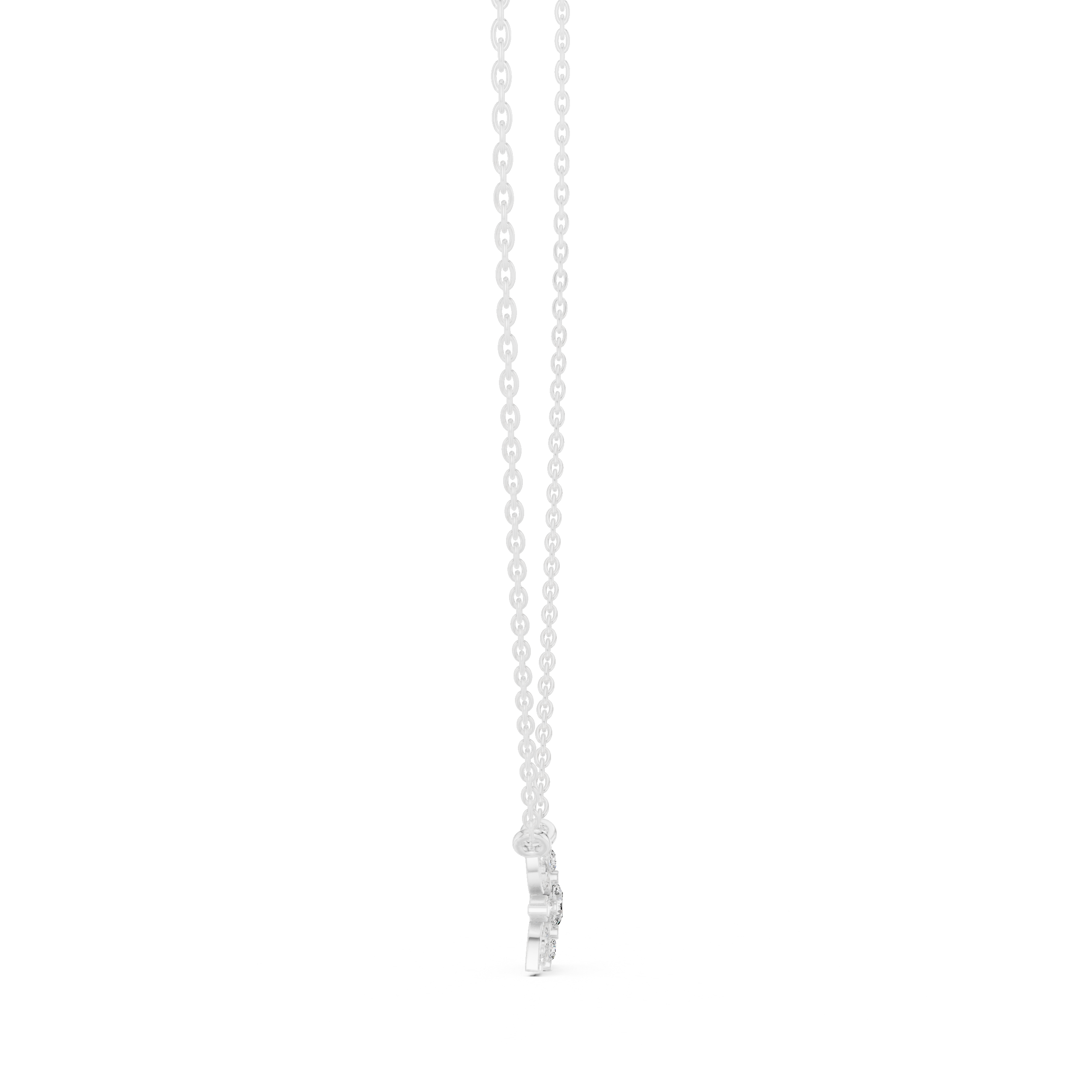 Marquise Fan Spray Diamond Pendant in White Gold - VYKA Diamonds