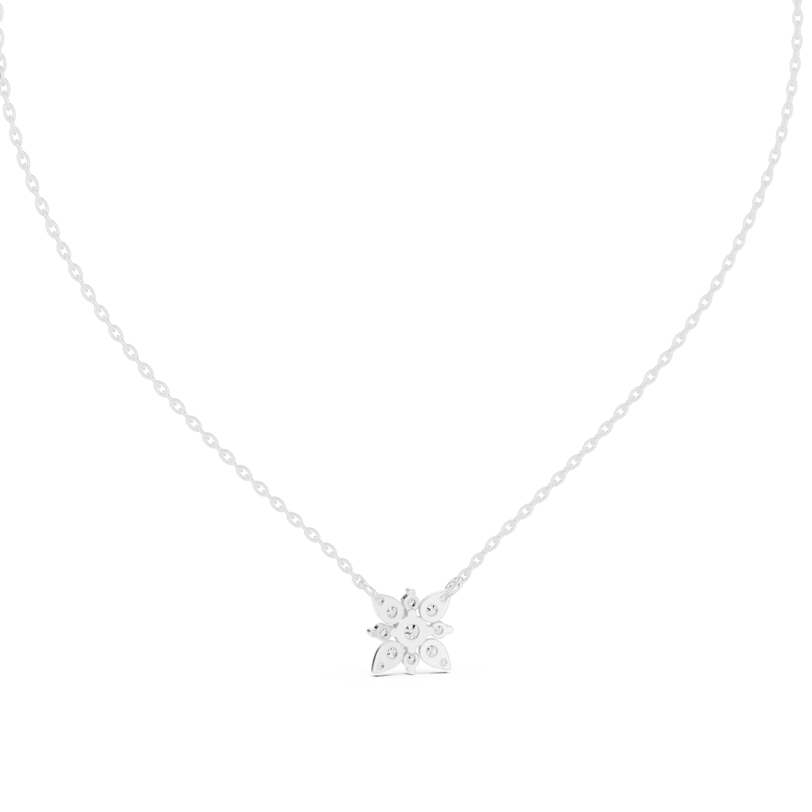 Marquise Fan Spray Diamond Pendant in White Gold - VYKA Diamonds