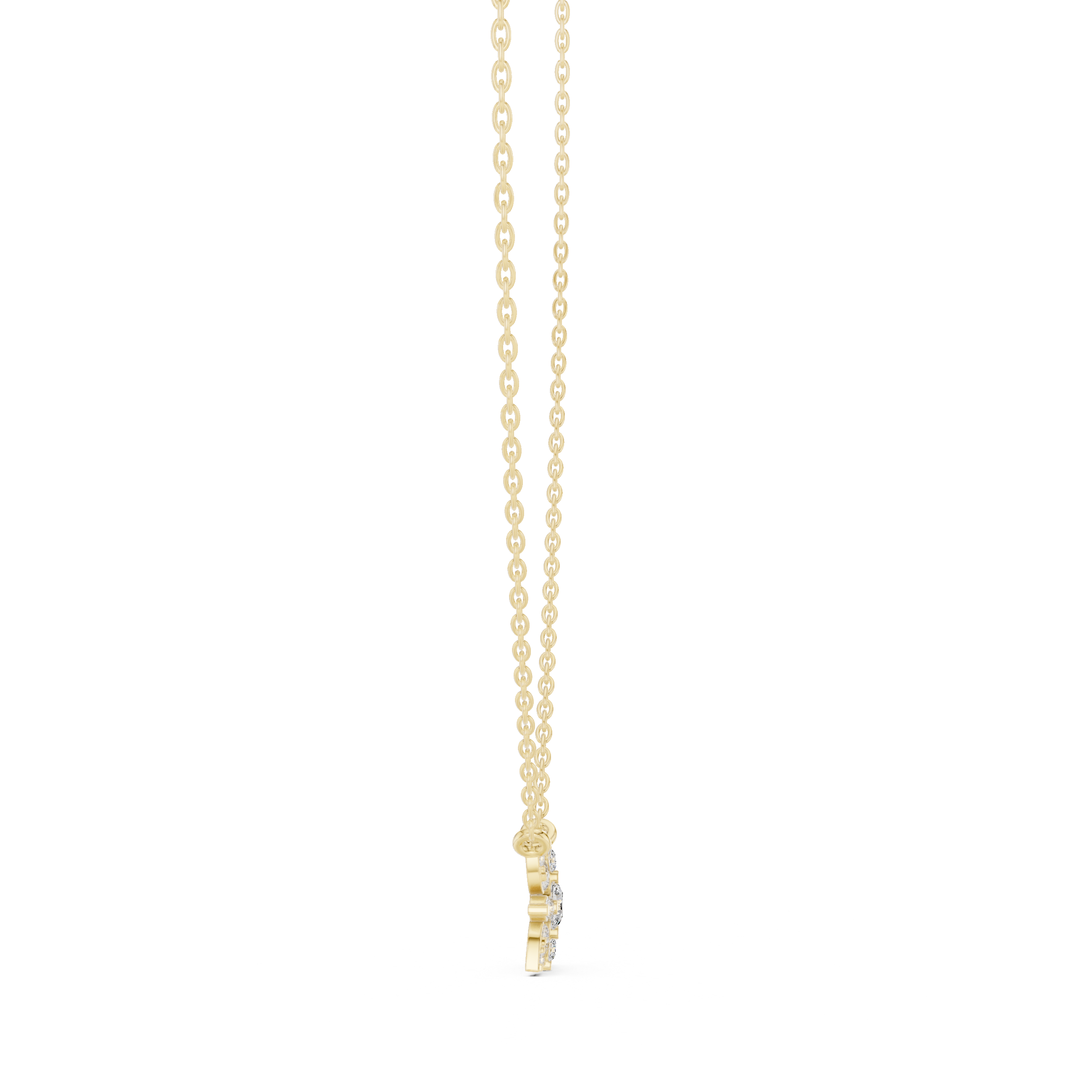 Marquise Fan Spray Diamond Pendant in Yellow Gold - VYKA Diamonds