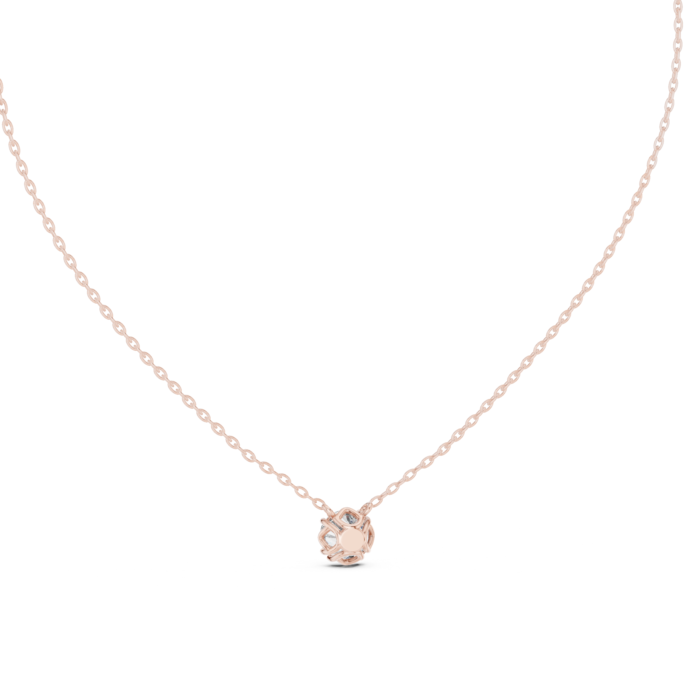 تعليقة ألماسية سوليتير مستديرة سداسية المخالب in Rose Gold - VYKA Diamonds