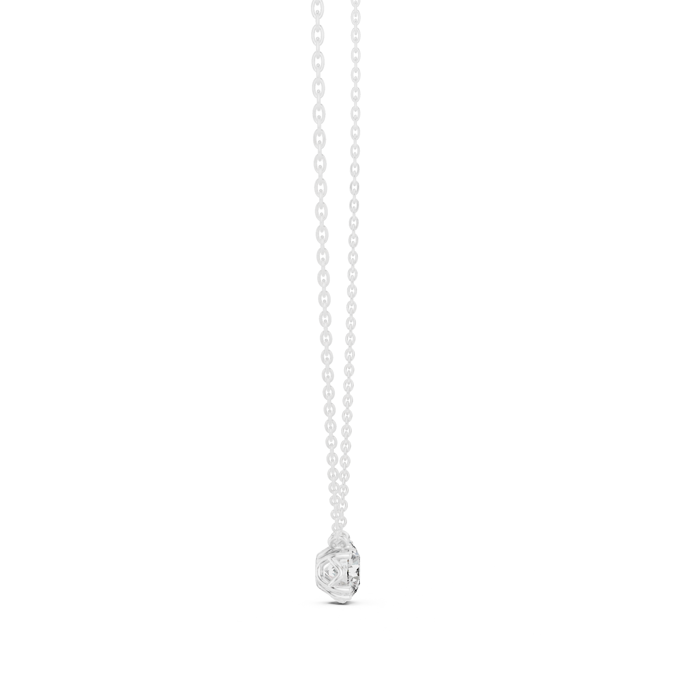 تعليقة ألماسية سوليتير مستديرة سداسية المخالب in White Gold - VYKA Diamonds