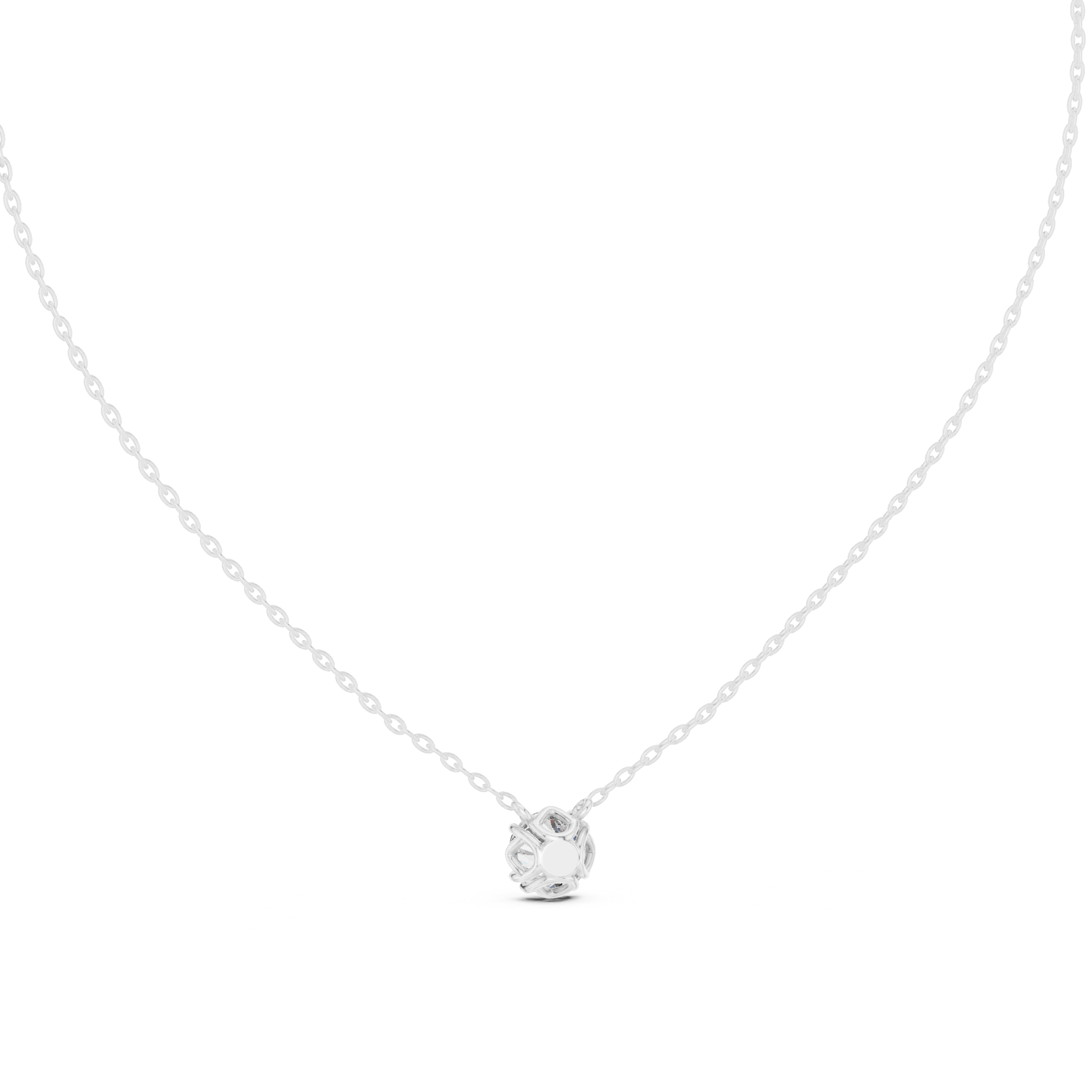 تعليقة ألماسية سوليتير مستديرة سداسية المخالب in White Gold - VYKA Diamonds