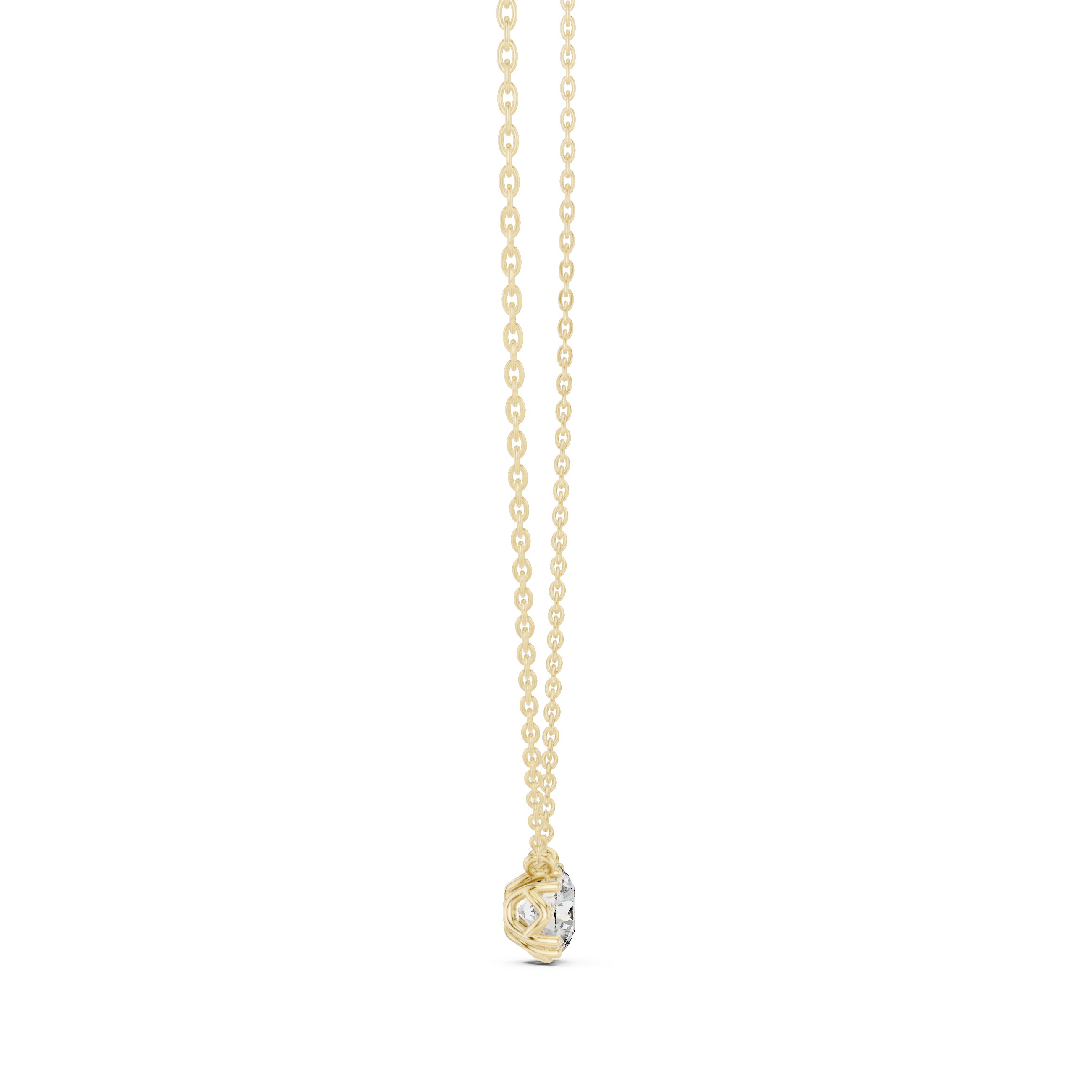تعليقة ألماسية سوليتير مستديرة سداسية المخالب in Yellow Gold - VYKA Diamonds