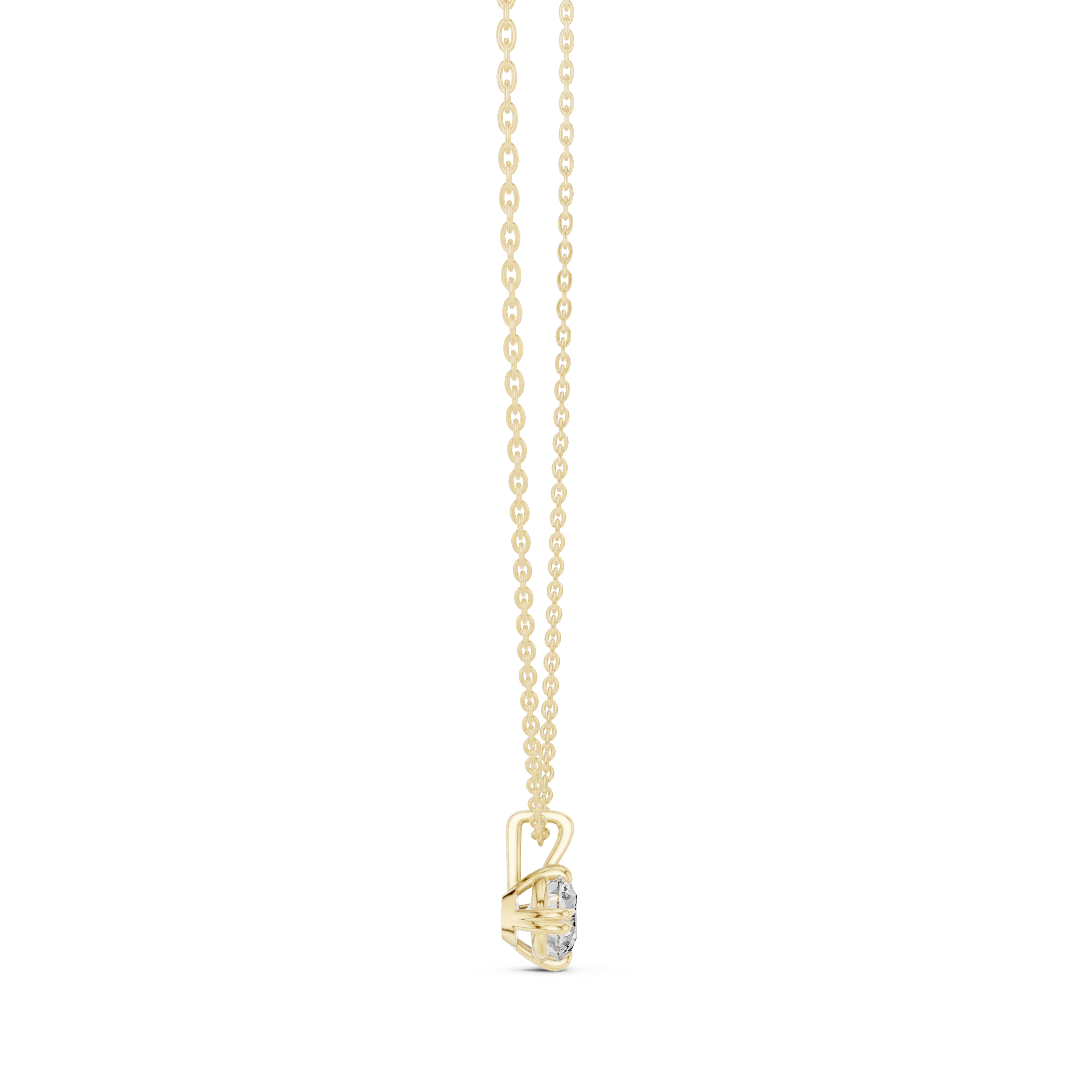 Delicate Claw Round Diamond Pendant in Yellow Gold - VYKA Diamonds