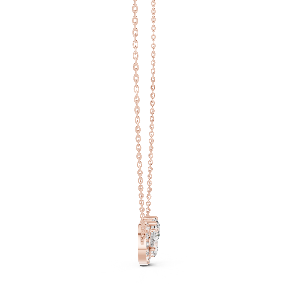 Pear Halo and Round Toi et Moi Diamond Necklace