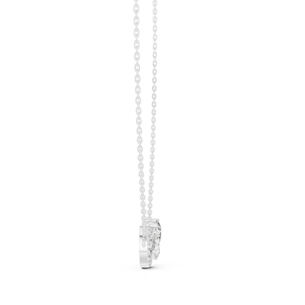 Pear Halo and Round Toi et Moi Diamond Necklace