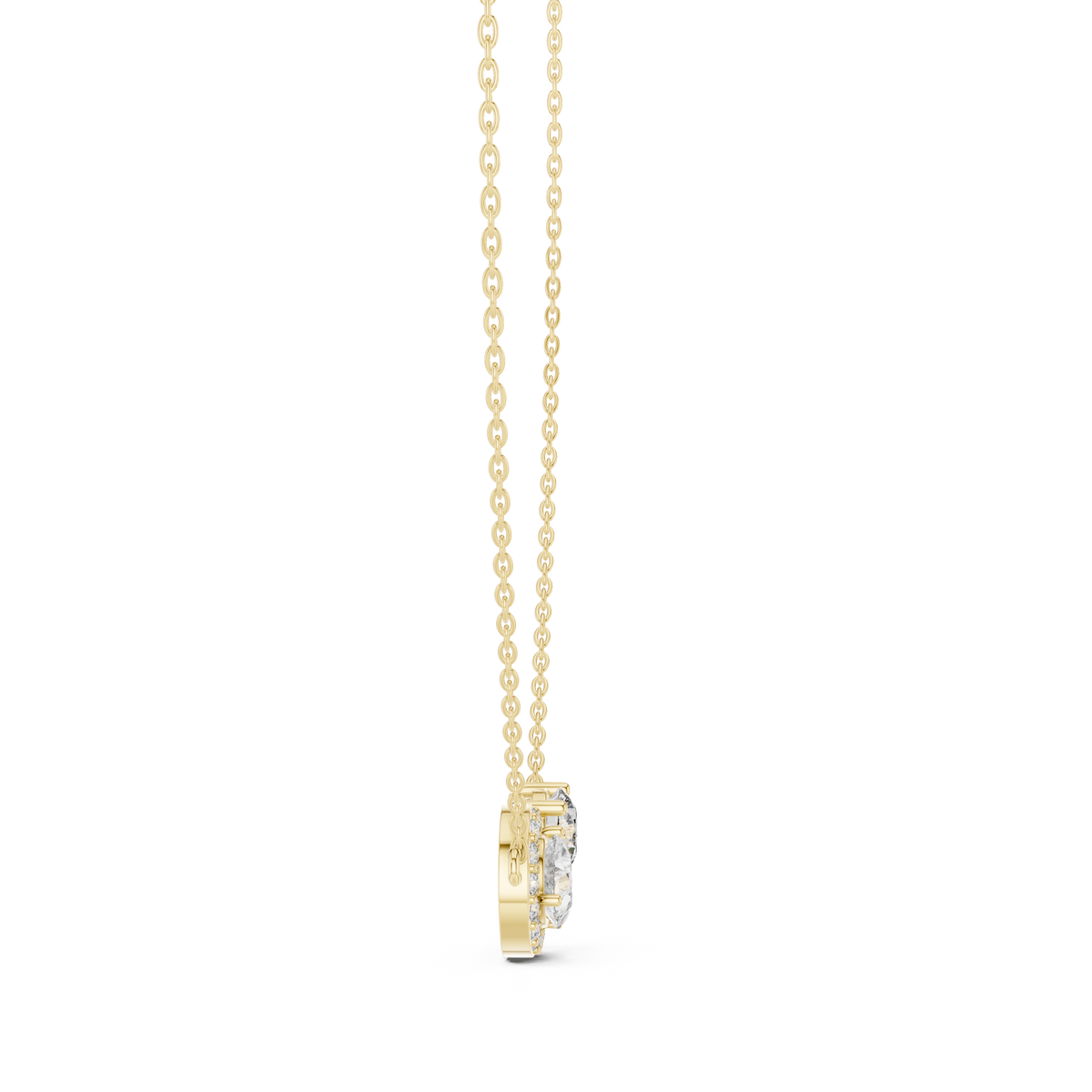 Pear Halo and Round Toi et Moi Diamond Necklace