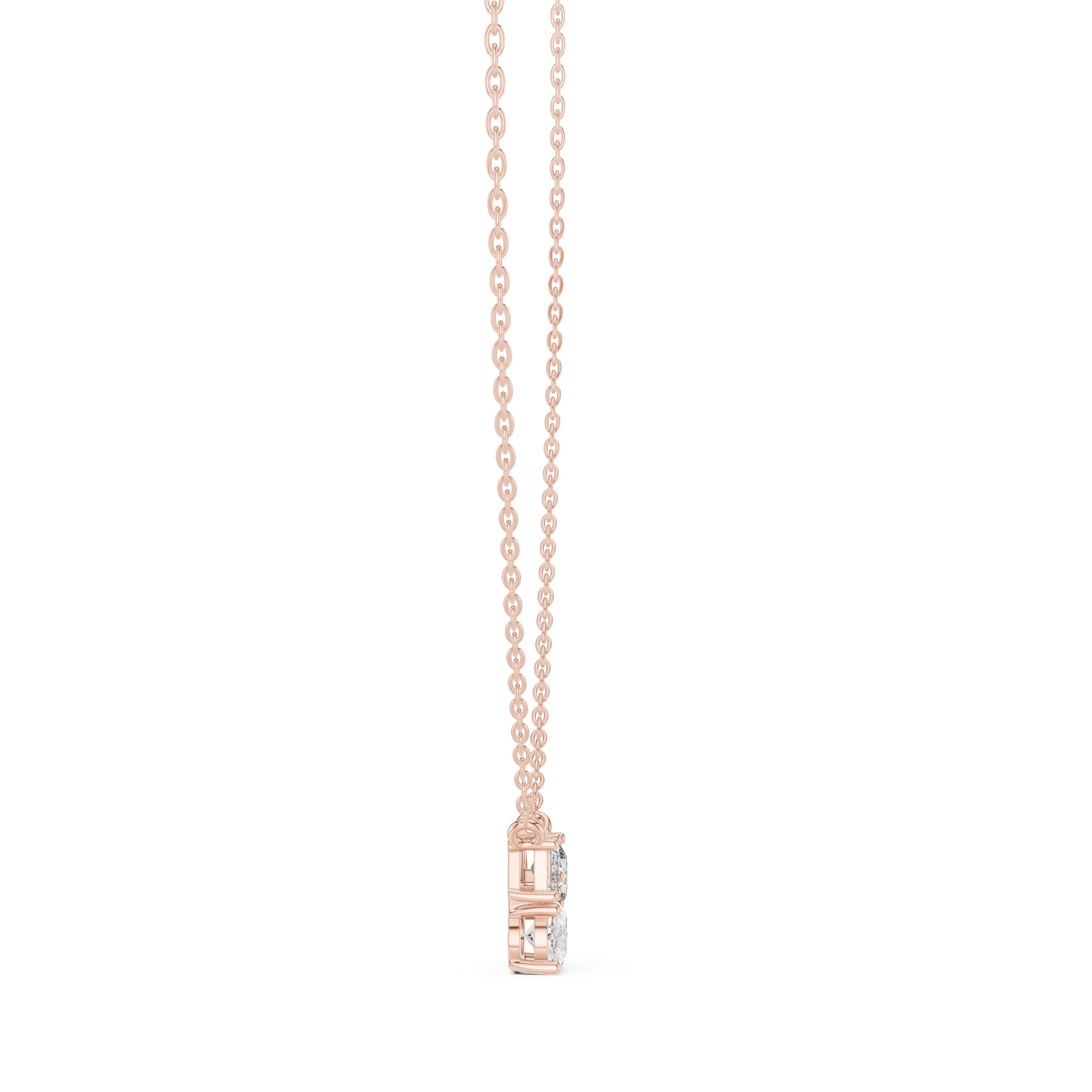 Mixed-Shape Trio Diamond Pendant in Rose Gold - VYKA Diamonds