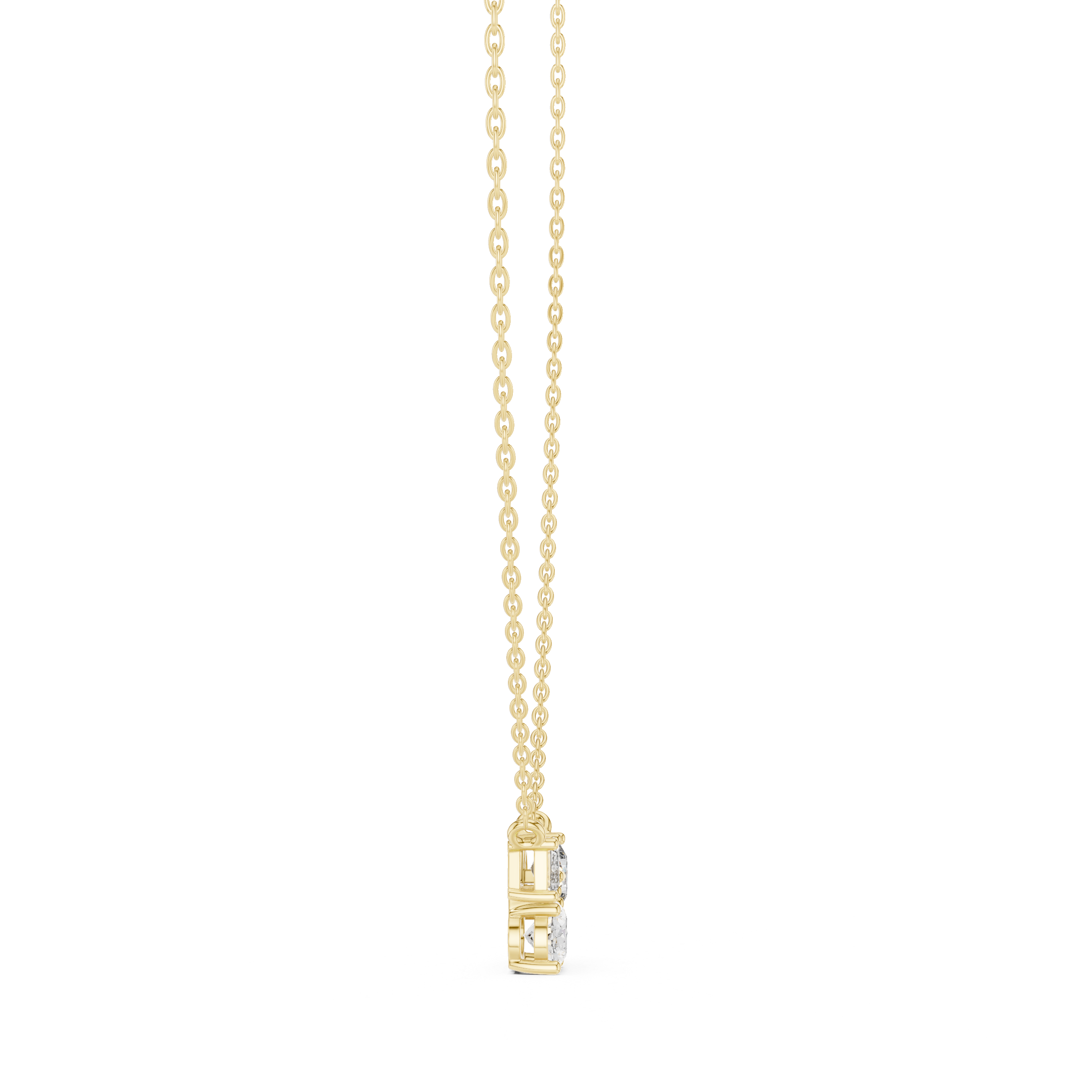 Mixed-Shape Trio Diamond Pendant in Yellow Gold - VYKA Diamonds