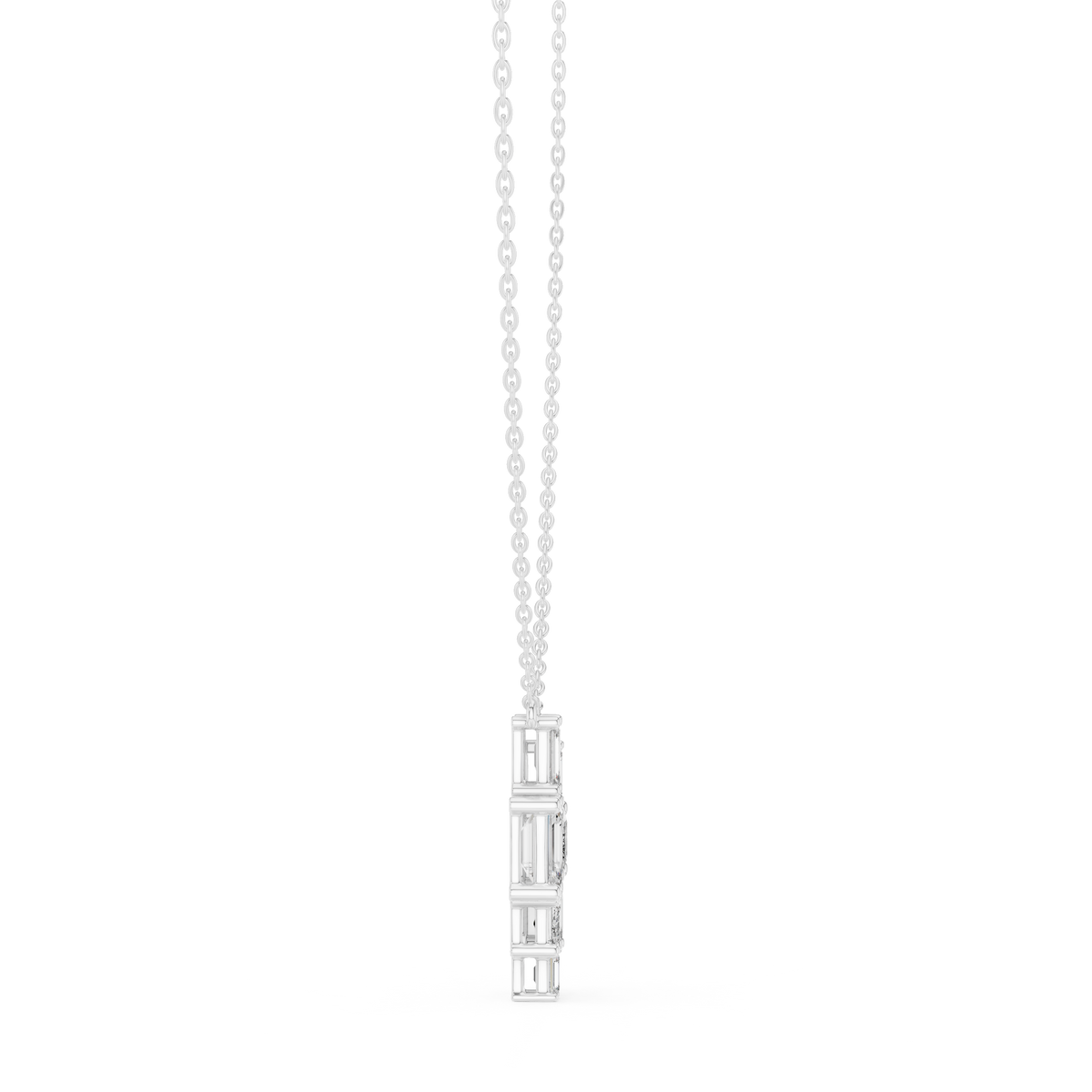 دلّاية بتجمّع فسيفسائي من ألماس الإمرلد in White Gold - VYKA Diamonds