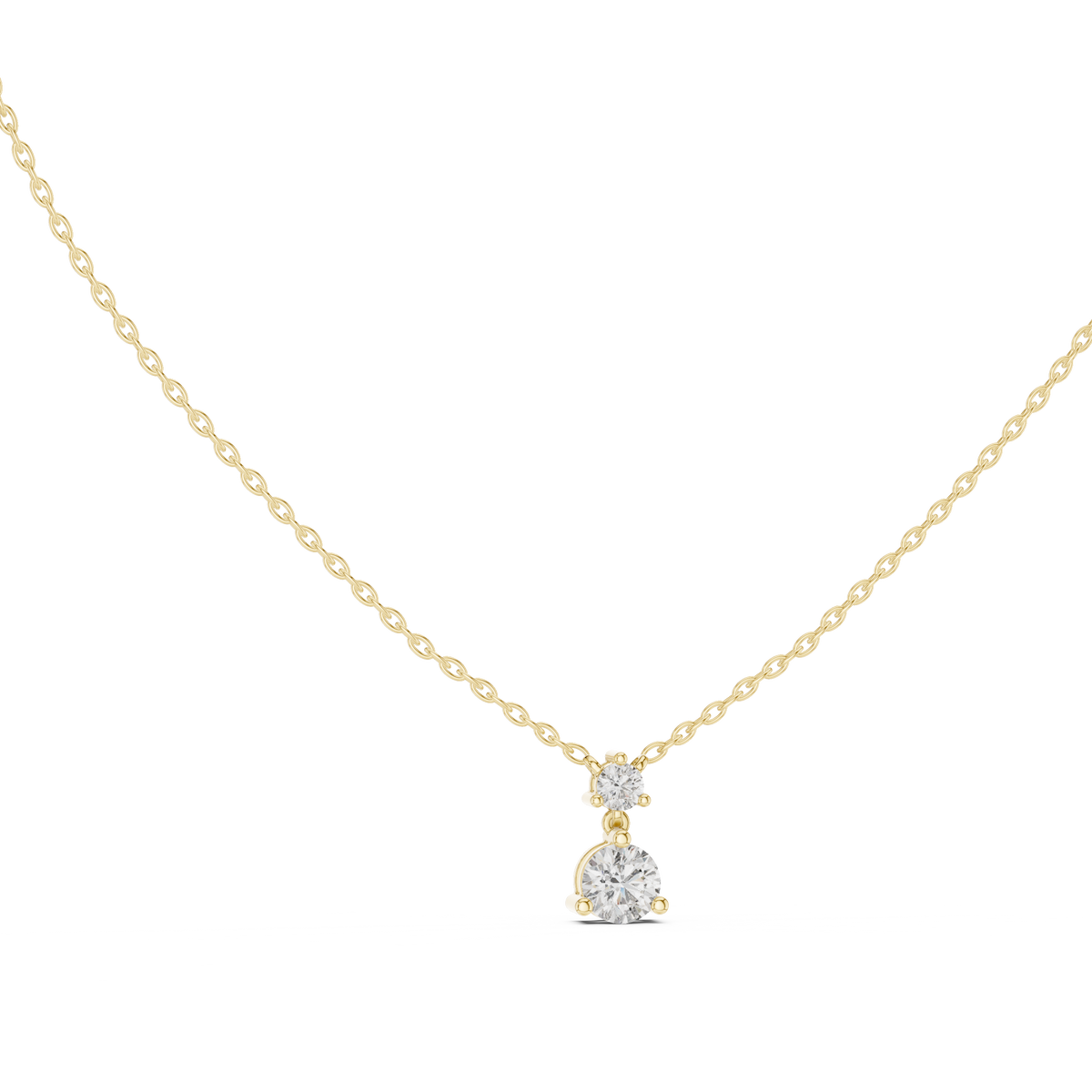 عقد متدلٍّ بألماسة مستديرة in Yellow Gold - VYKA Diamonds