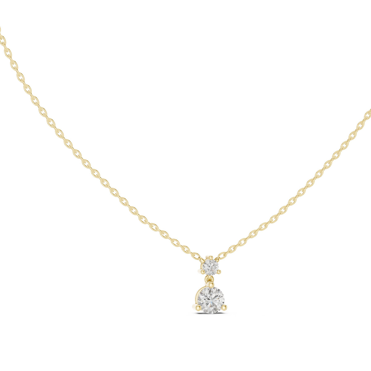 عقد متدلٍّ بألماسة مستديرة in Yellow Gold - VYKA Diamonds