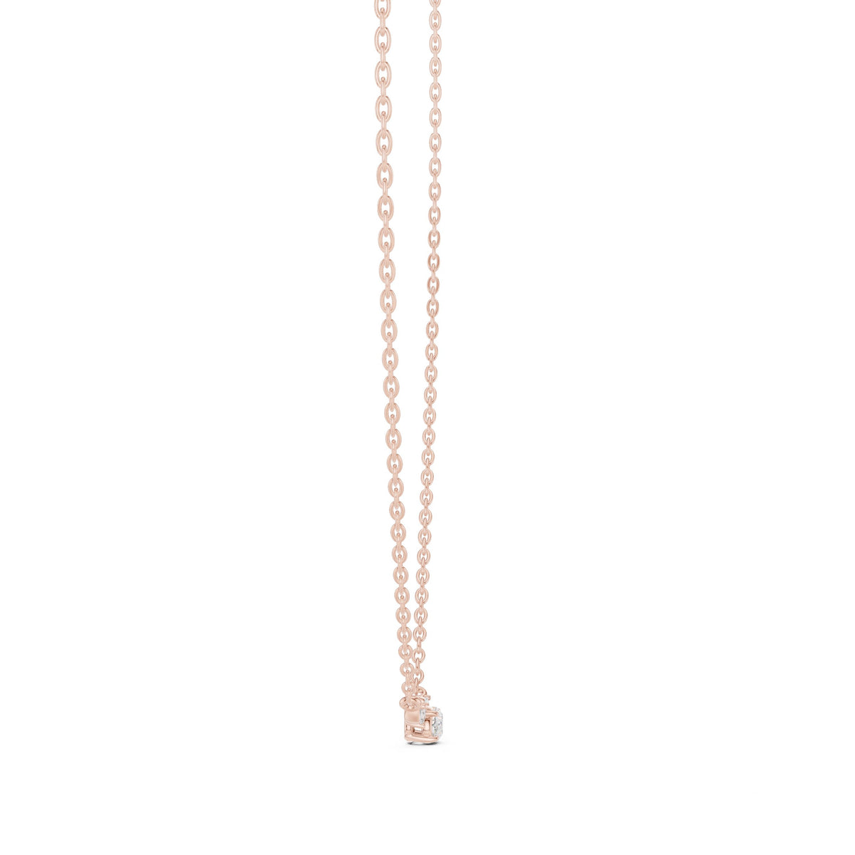 East-West Oval Diamond Necklace with Pear Accents