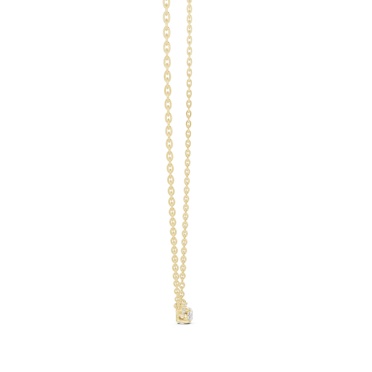 East-West Oval Diamond Necklace with Pear Accents