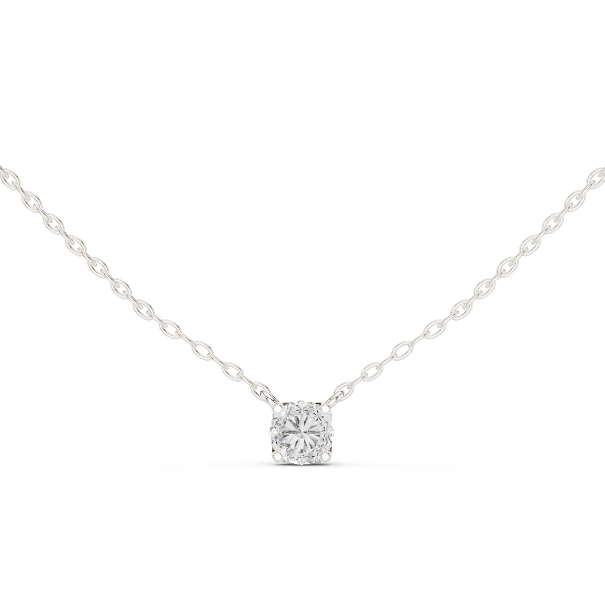 Petite Round Solitaire Diamond Pendant
