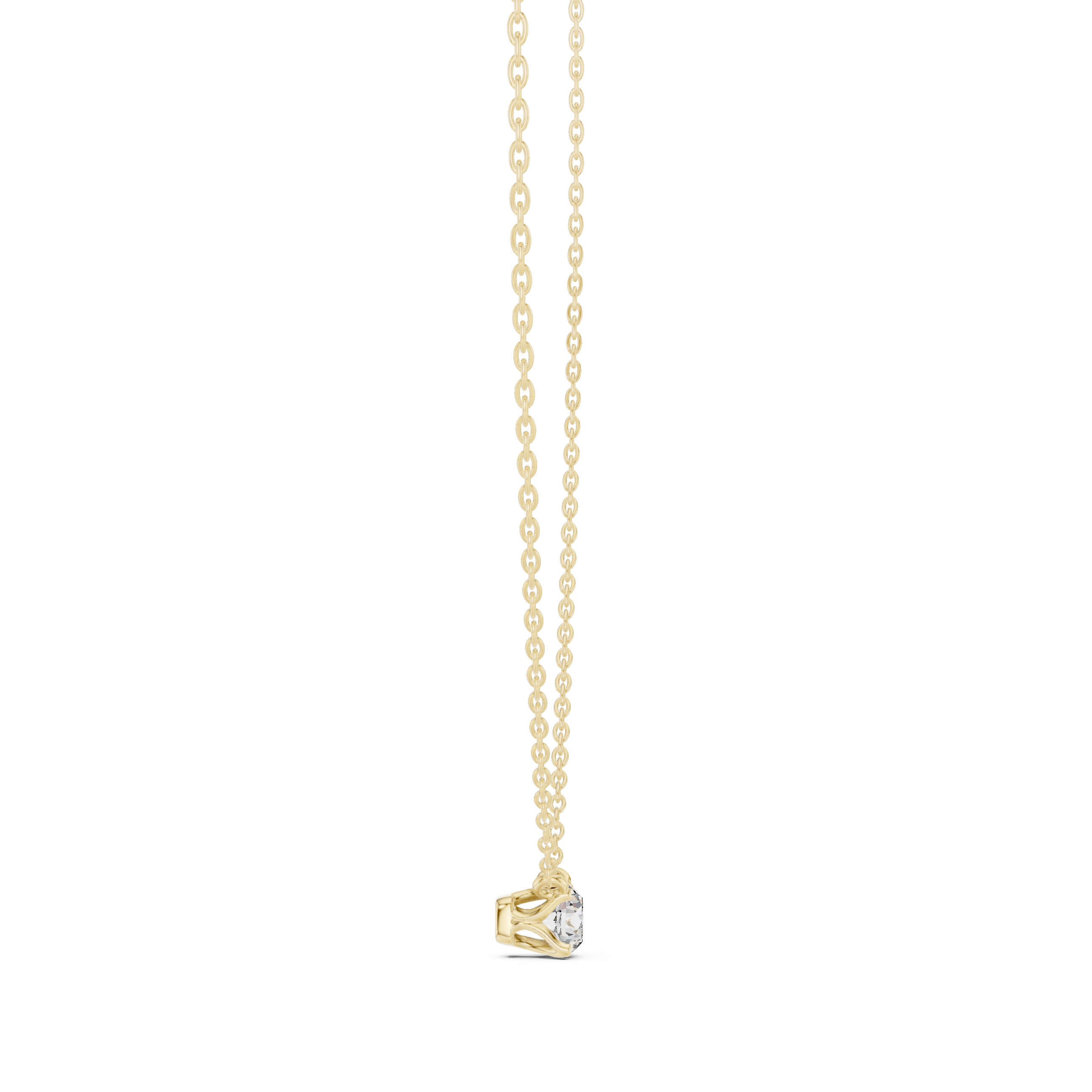 Petite Round Solitaire Diamond Pendant in Yellow Gold - VYKA Diamonds