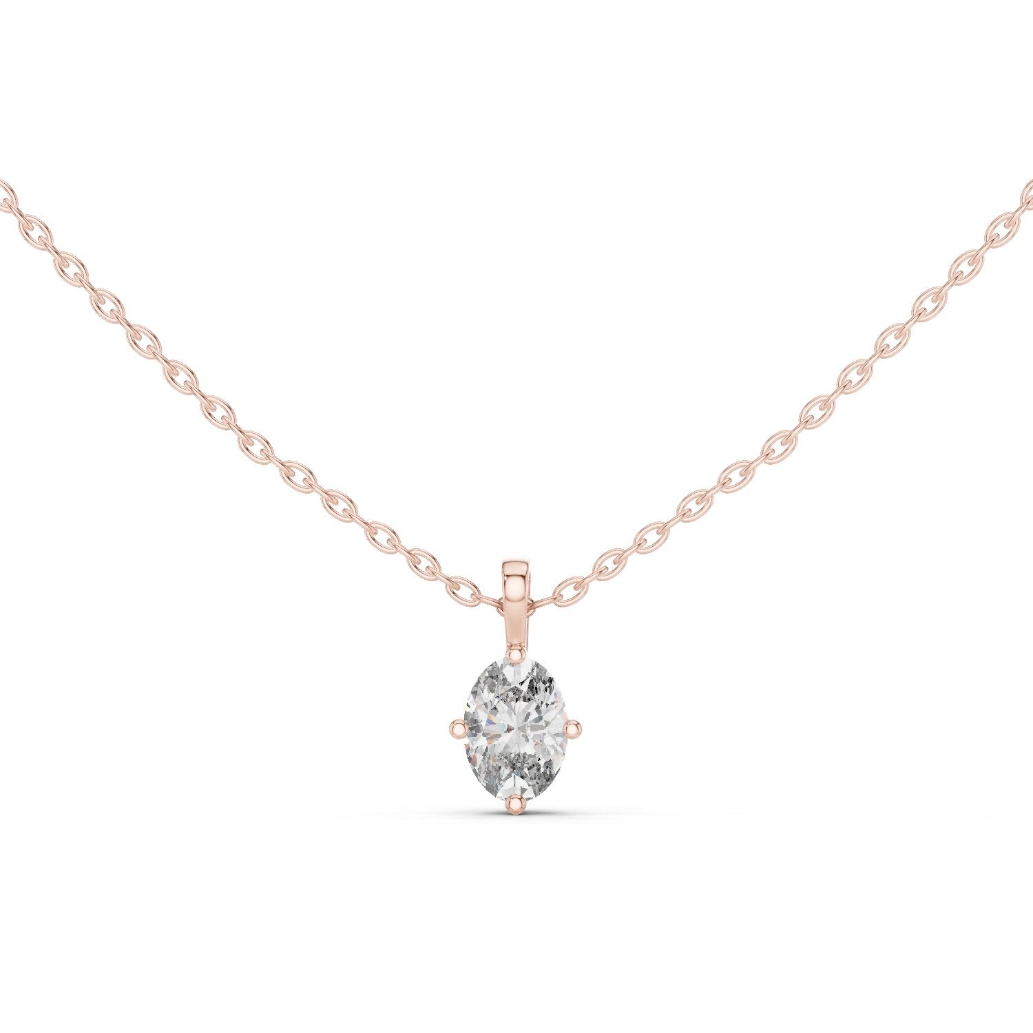 Classic Marquise Drop Diamond Pendant in Rose Gold - VYKA Diamonds