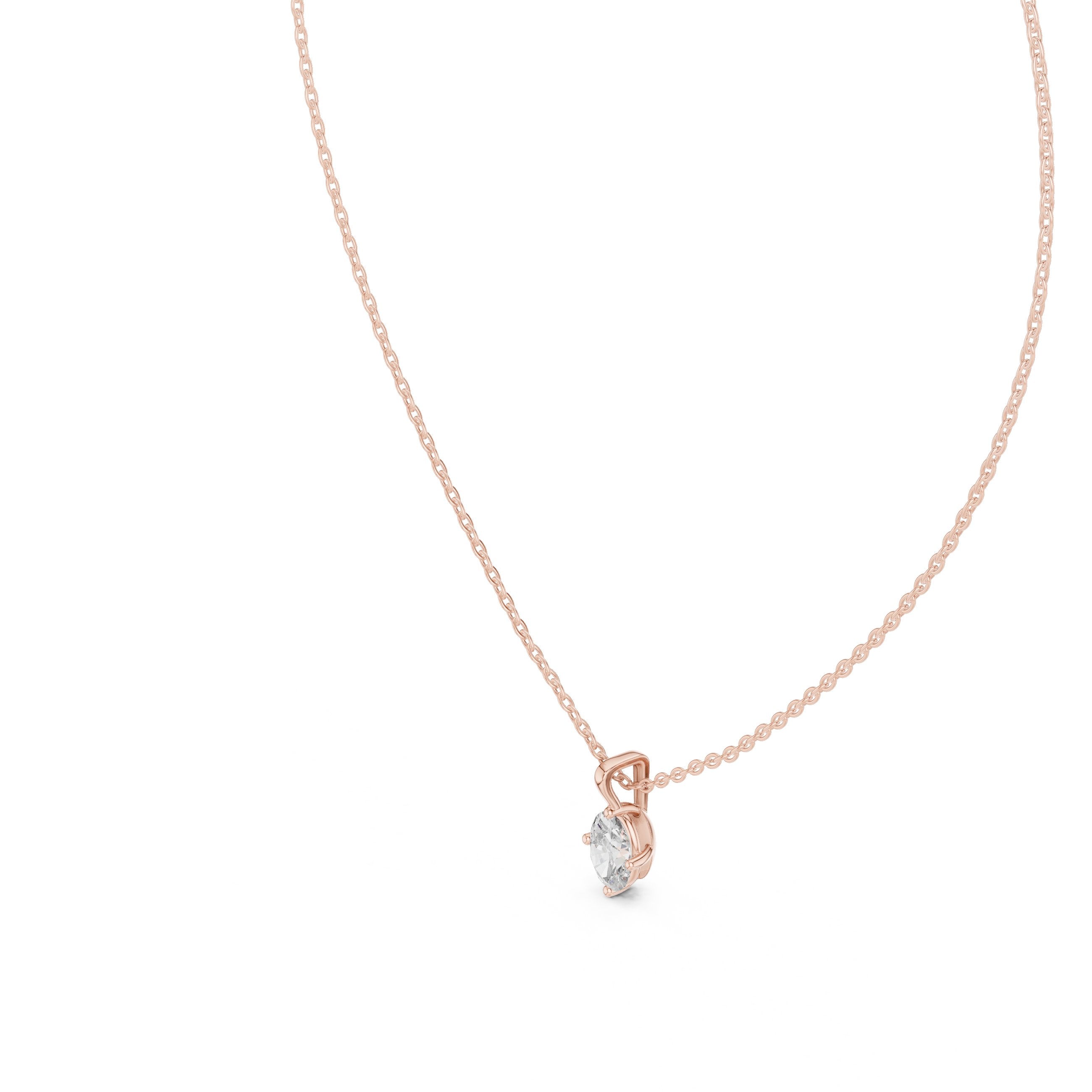 Classic Marquise Drop Diamond Pendant in Rose Gold - VYKA Diamonds