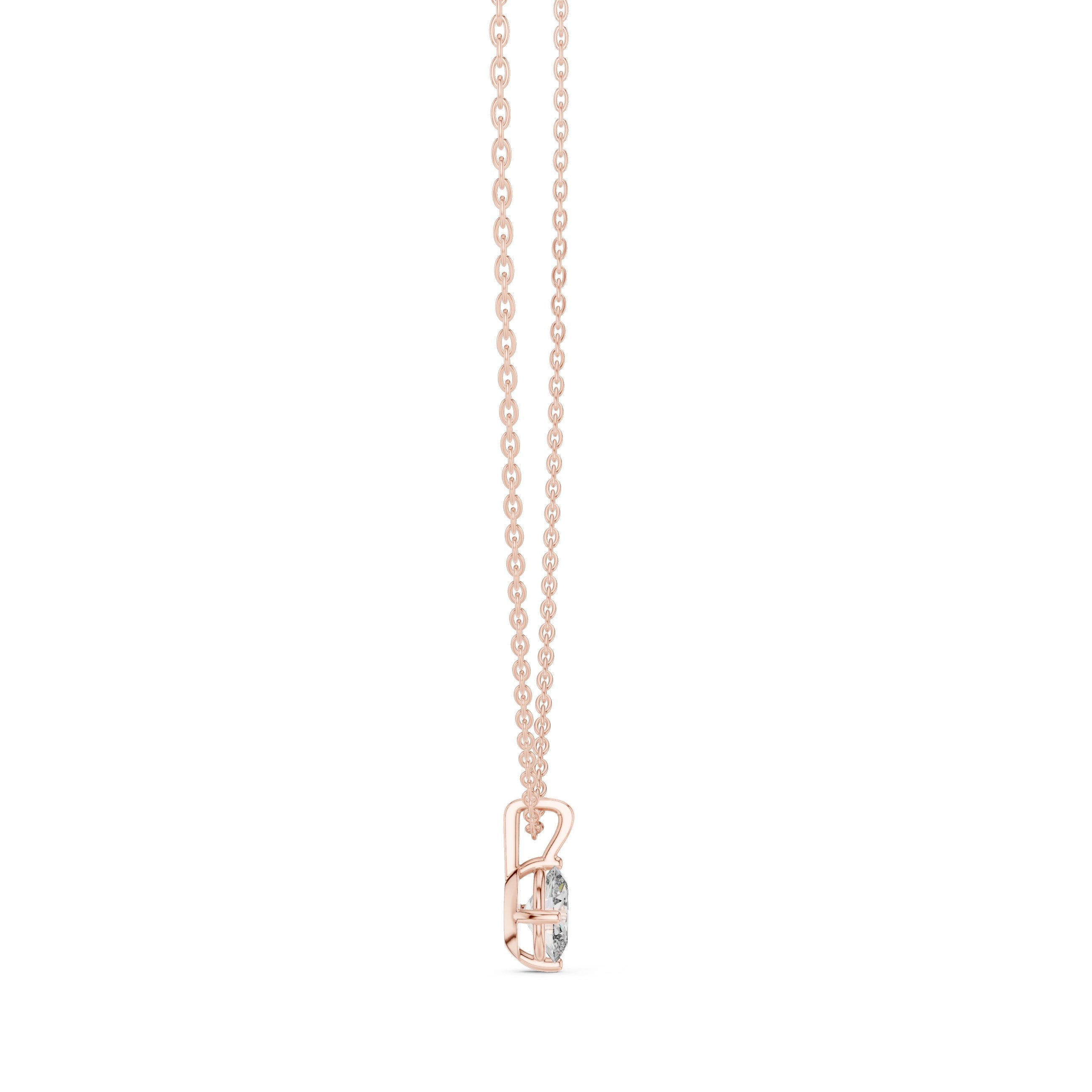 Classic Marquise Drop Diamond Pendant in Rose Gold - VYKA Diamonds