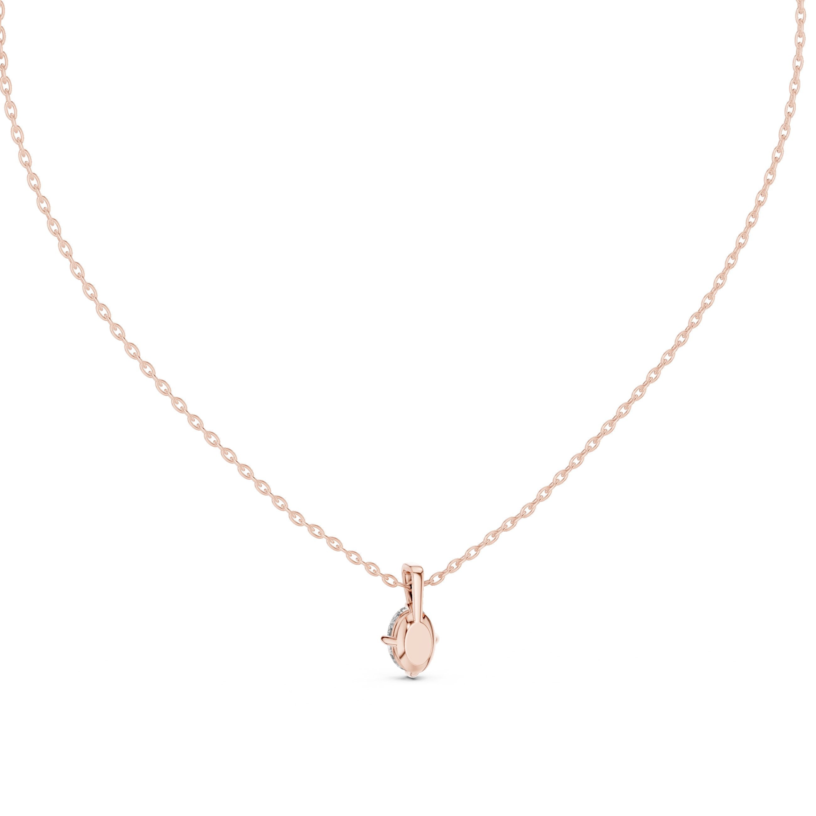 Classic Marquise Drop Diamond Pendant in Rose Gold - VYKA Diamonds