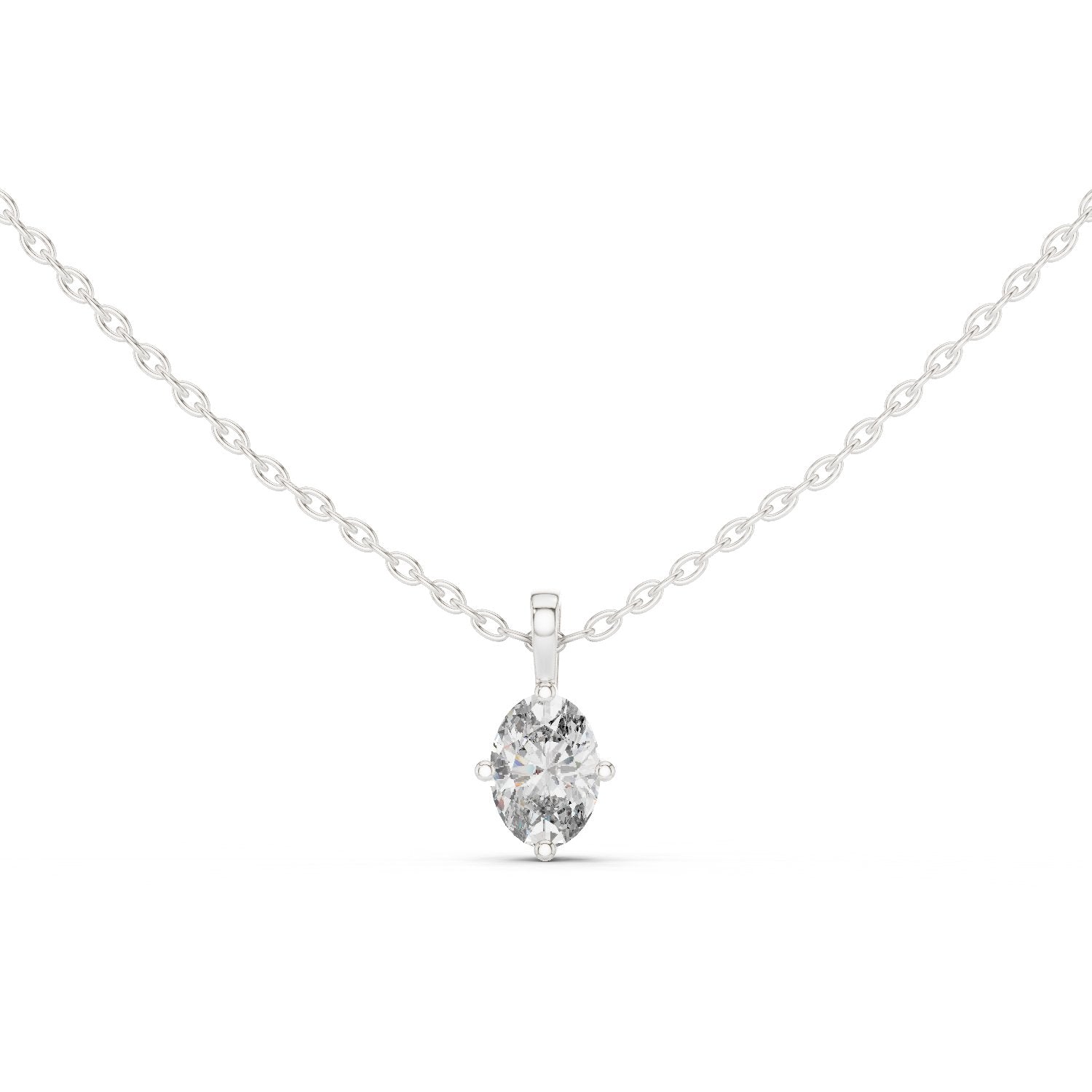 Classic Marquise Drop Diamond Pendant in White Gold - VYKA Diamonds