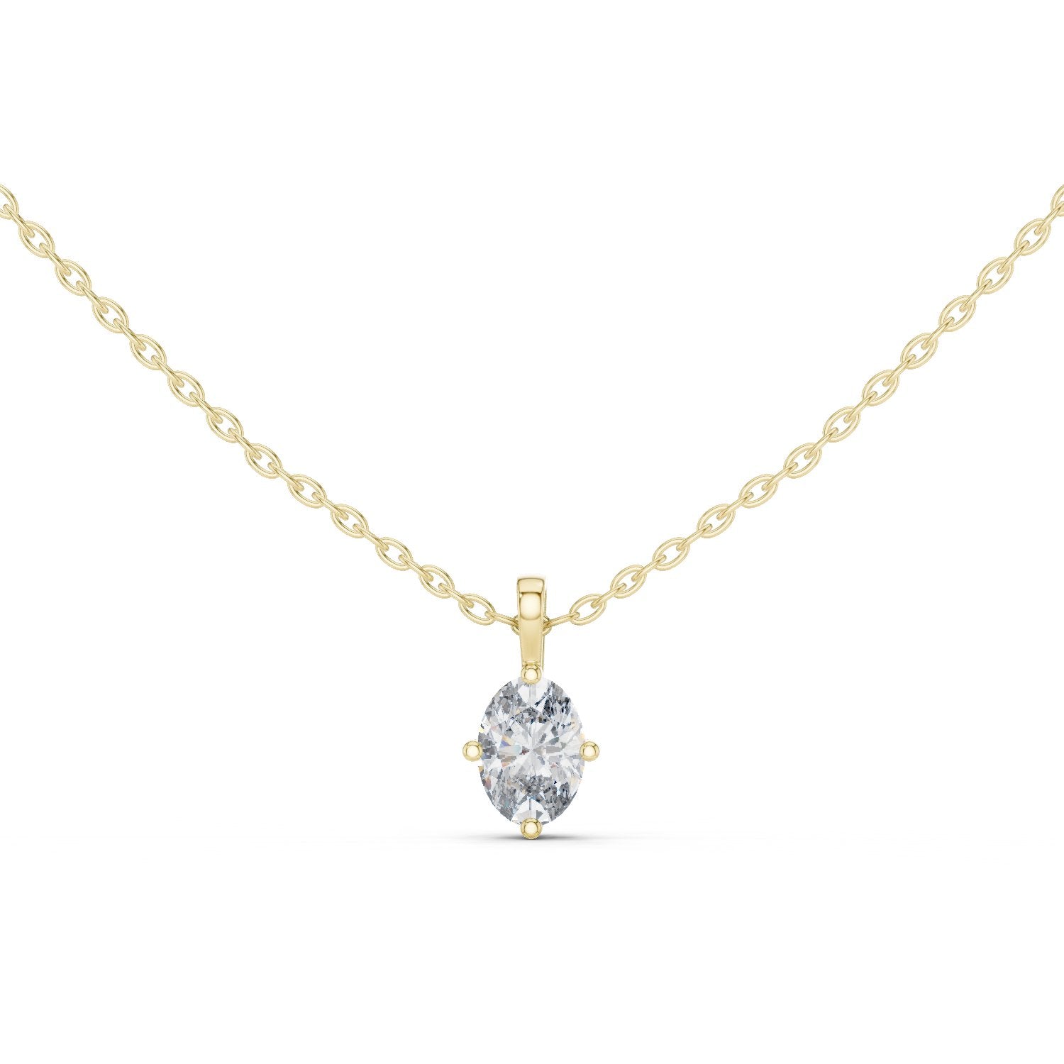 Classic Marquise Drop Diamond Pendant in Yellow Gold - VYKA Diamonds