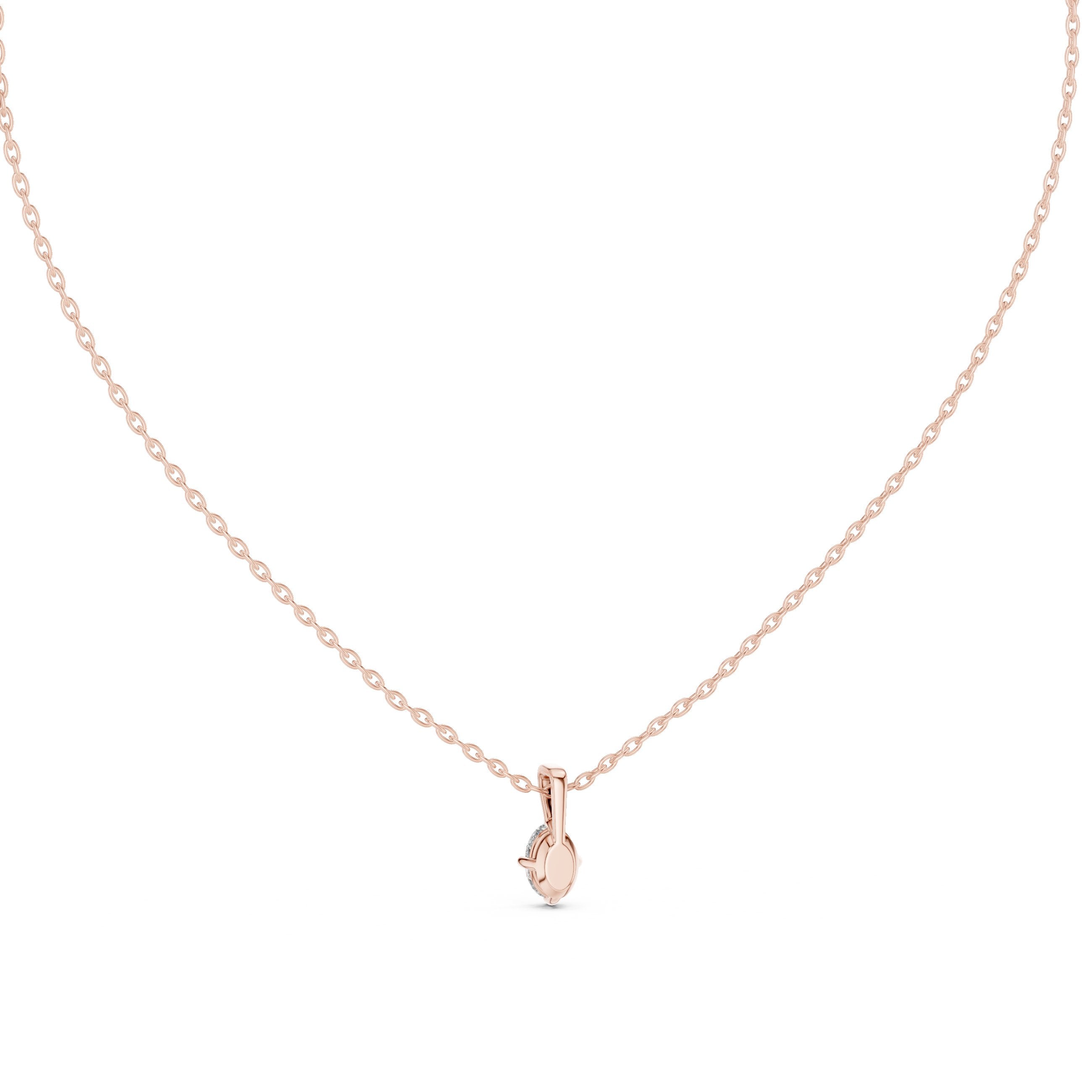 Marquise Claw-Set Diamond Pendant in Rose Gold - VYKA Diamonds