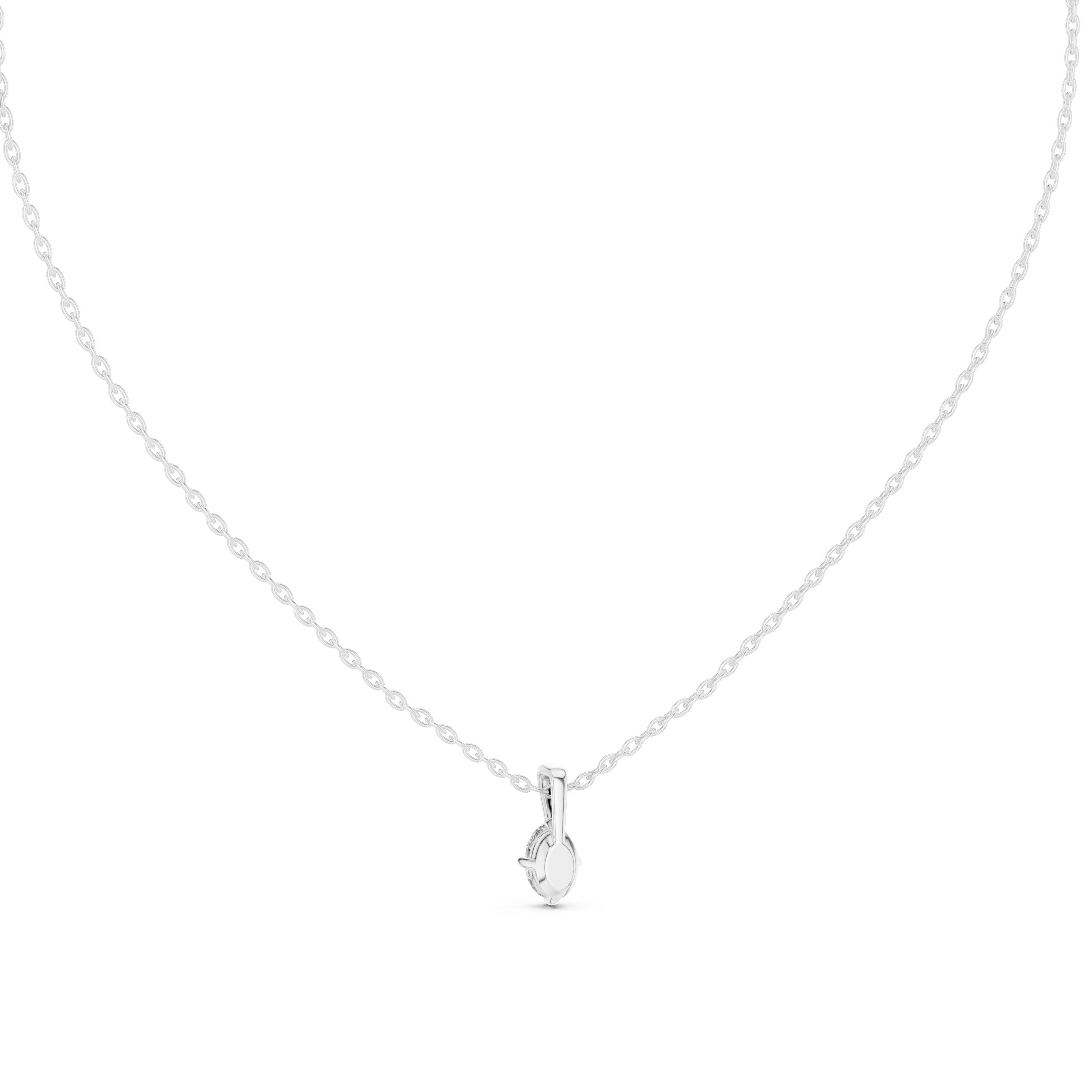 Marquise Claw-Set Diamond Pendant in White Gold - VYKA Diamonds