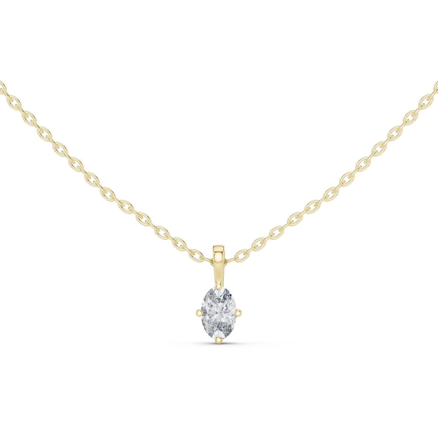 Marquise Claw-Set Diamond Pendant in Yellow Gold - VYKA Diamonds